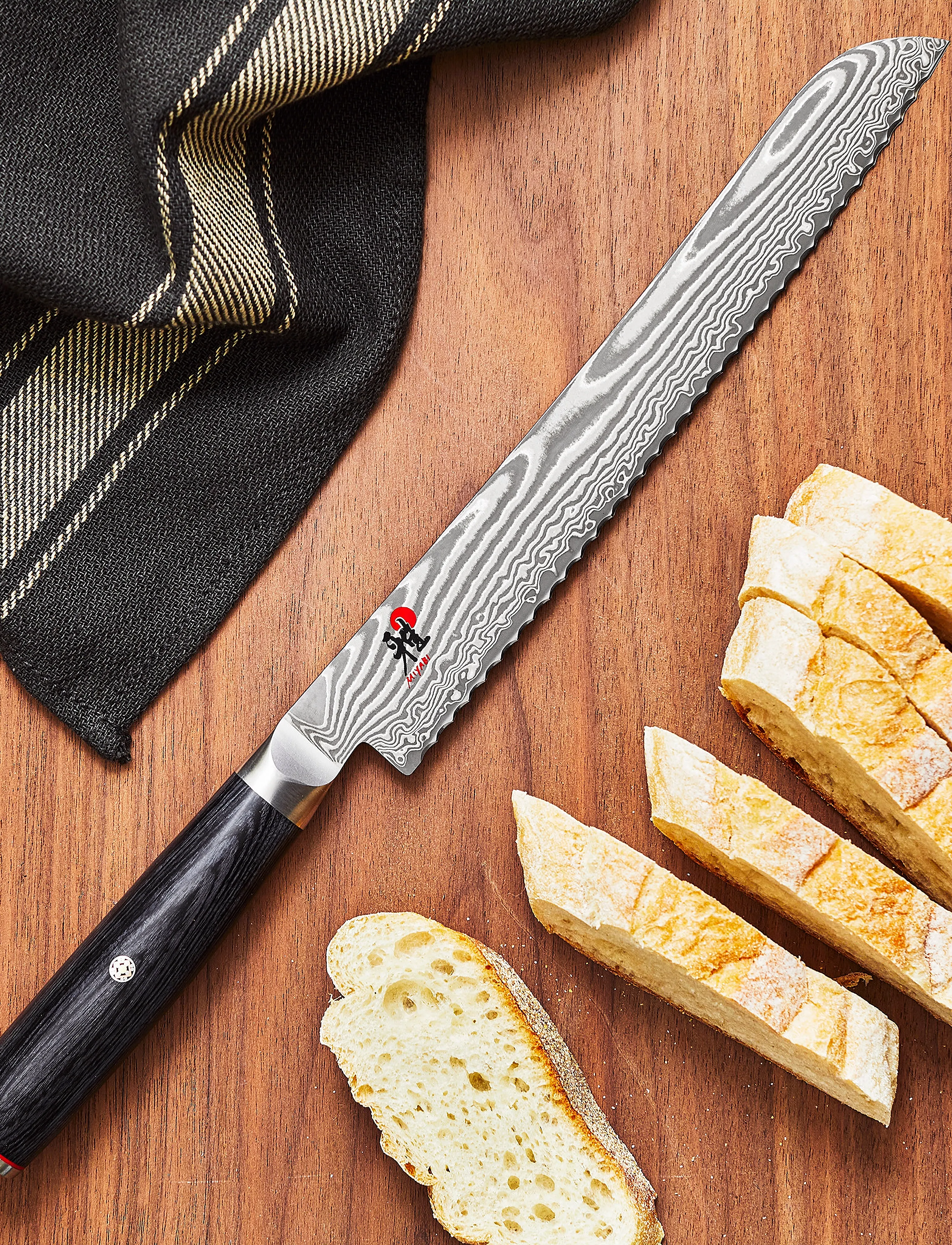Miyabi Bread Knife, 24 cm, L:24 cm, Black, Knive Og Tilbehør > Brødknive, Unisex