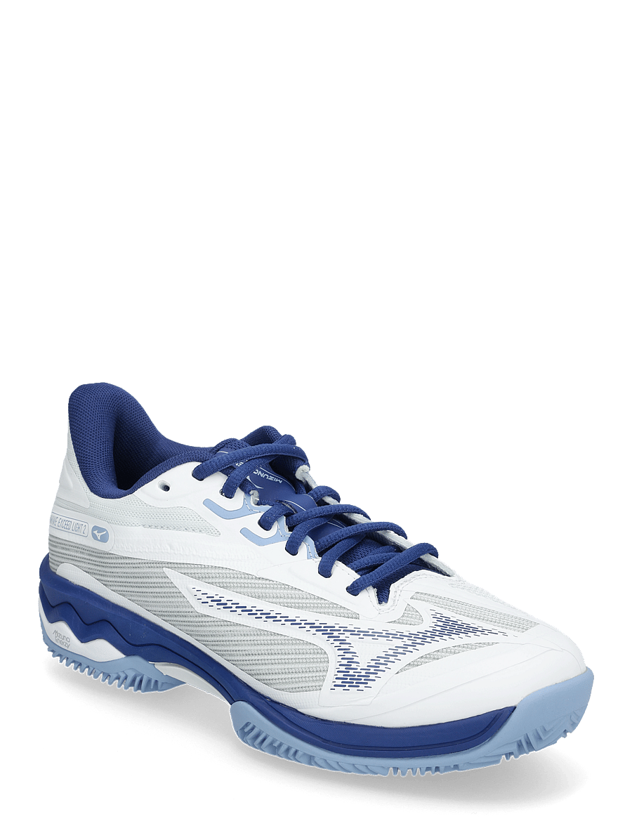 Mizuno - WAVE EXCEED LIGHT 2(W) - buty do tenisa - white/bellwether blue/bel air blue - 0