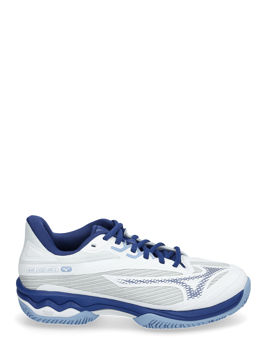 Mizuno - WAVE EXCEED LIGHT 2(W) - buty do tenisa - white/bellwether blue/bel air blue - 1