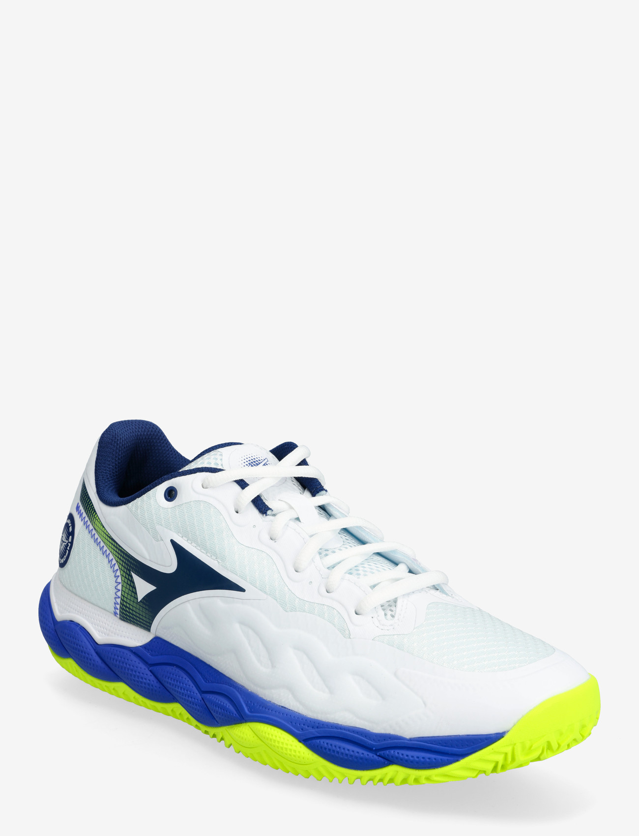 Mizuno - WAVE ENFORCE COURT CC(U) - tennissko - white/dazzling blue/lightning yellow - 0