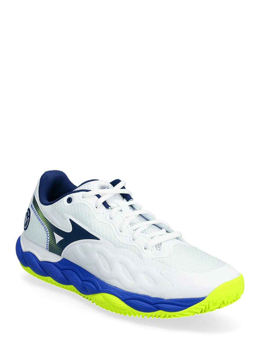 Mizuno - WAVE ENFORCE COURT CC(U) - tennisschuhe - white/dazzling blue/lightning yellow - 0