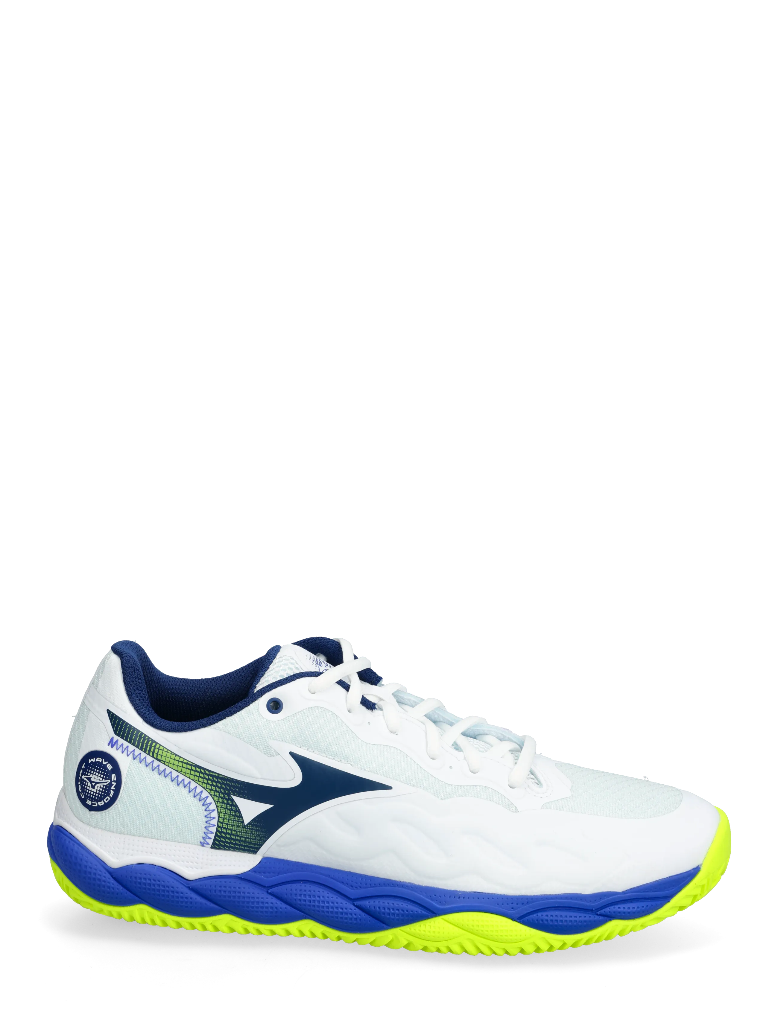Mizuno - WAVE ENFORCE COURT CC(U) - tennisskór - white/dazzling blue/lightning yellow - 1