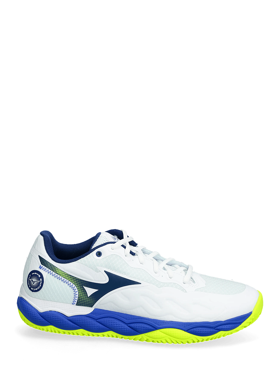 Mizuno - WAVE ENFORCE COURT CC(U) - tennisskór - white/dazzling blue/lightning yellow - 1