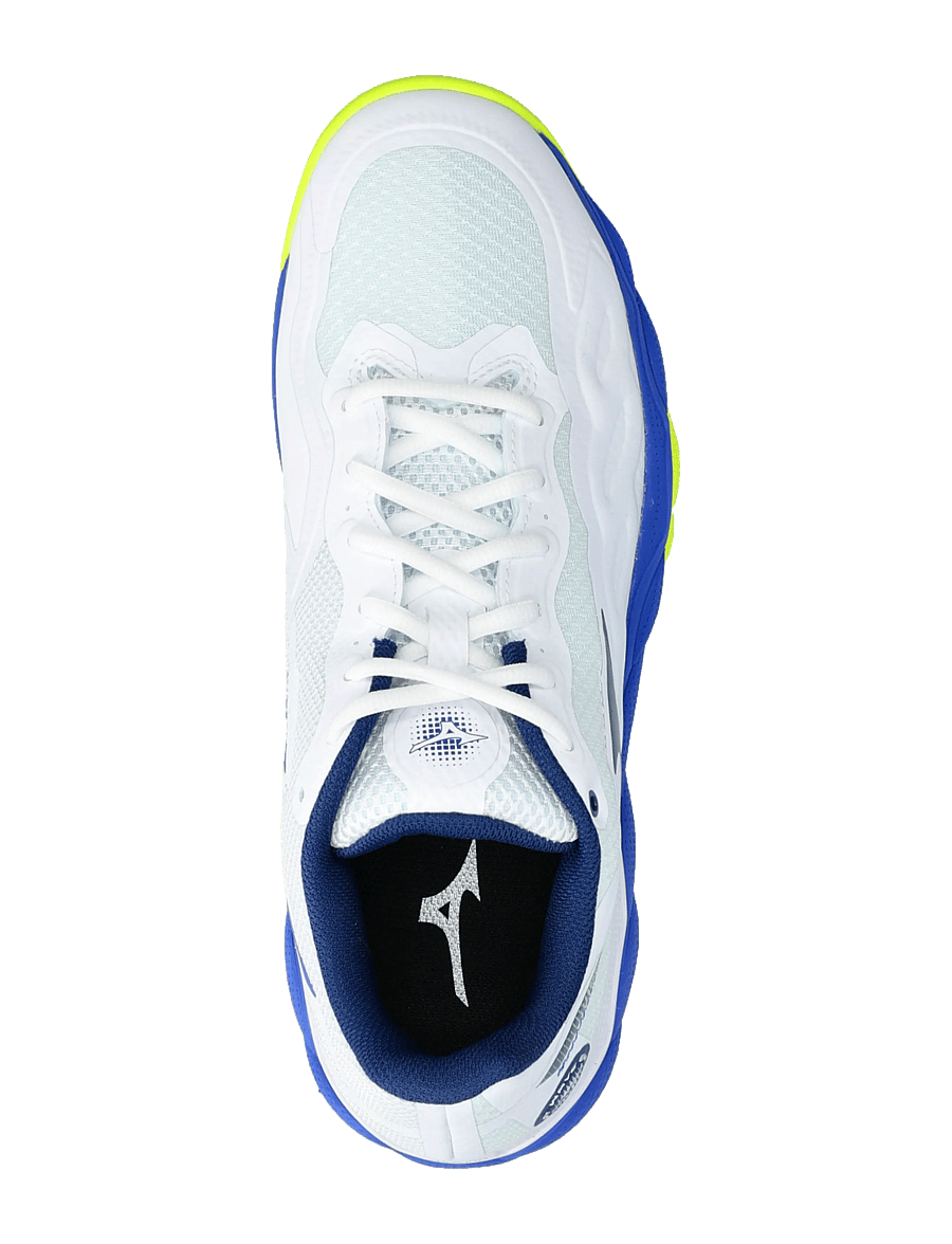Mizuno - WAVE ENFORCE COURT CC(U) - tennisskór - white/dazzling blue/lightning yellow - 3