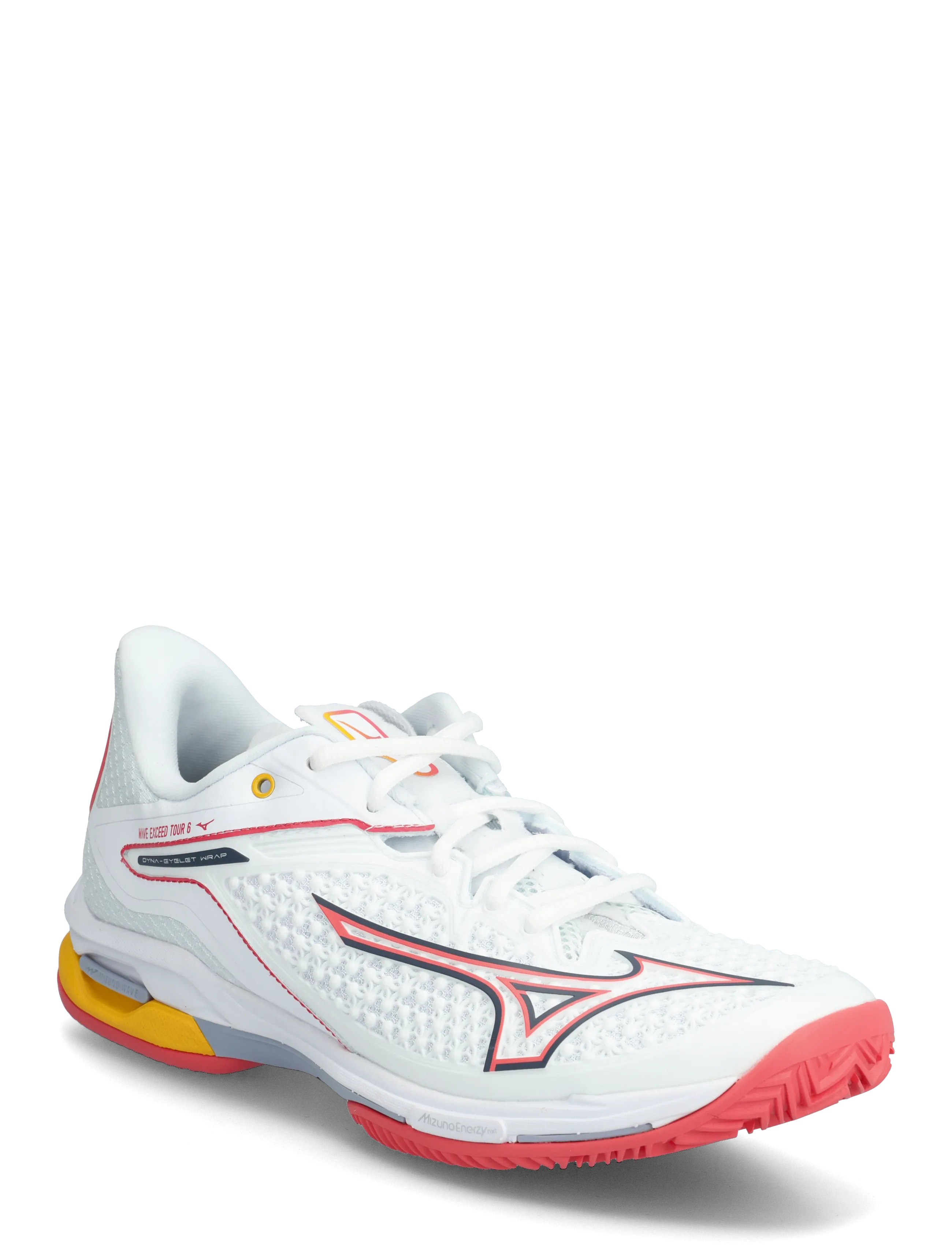 Mizuno WAVE EXCEED TOUR 6 CC(W) - Tennissko - WHITE/CALYPSO CORAL/ICELANDIC BLUE / white