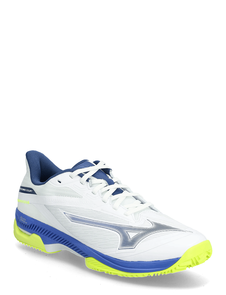 Mizuno - WAVE EXCEED COURT CC(M) - tennisskor - white/dazzling blue/lightning yellow - 0
