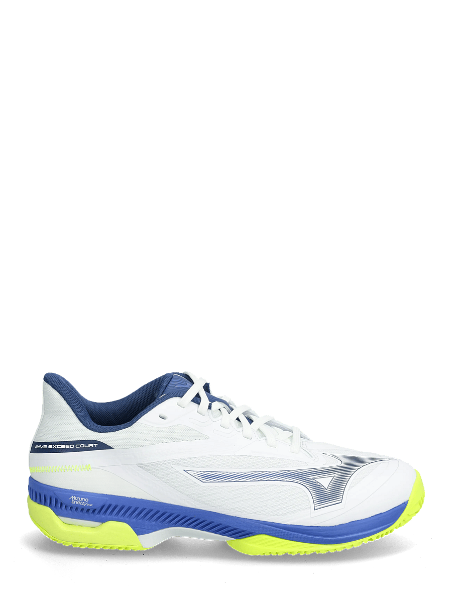 Mizuno - WAVE EXCEED COURT CC(M) - tennisskor - white/dazzling blue/lightning yellow - 1