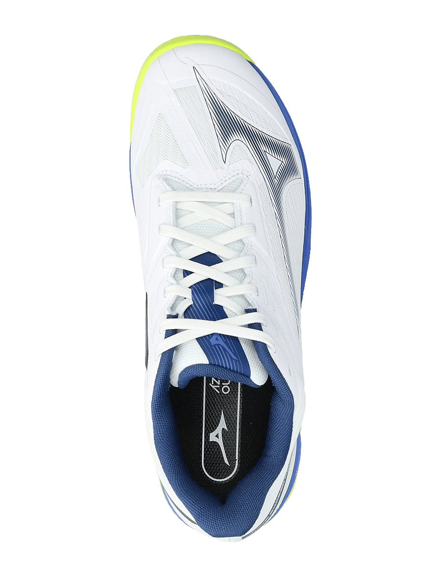 Mizuno - WAVE EXCEED COURT CC(M) - tennisskor - white/dazzling blue/lightning yellow - 3