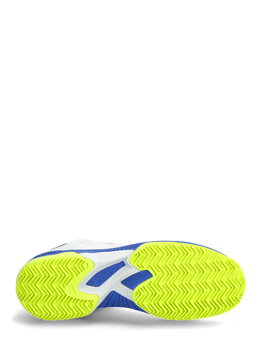 Mizuno - WAVE EXCEED COURT CC(M) - tennisskor - white/dazzling blue/lightning yellow - 4