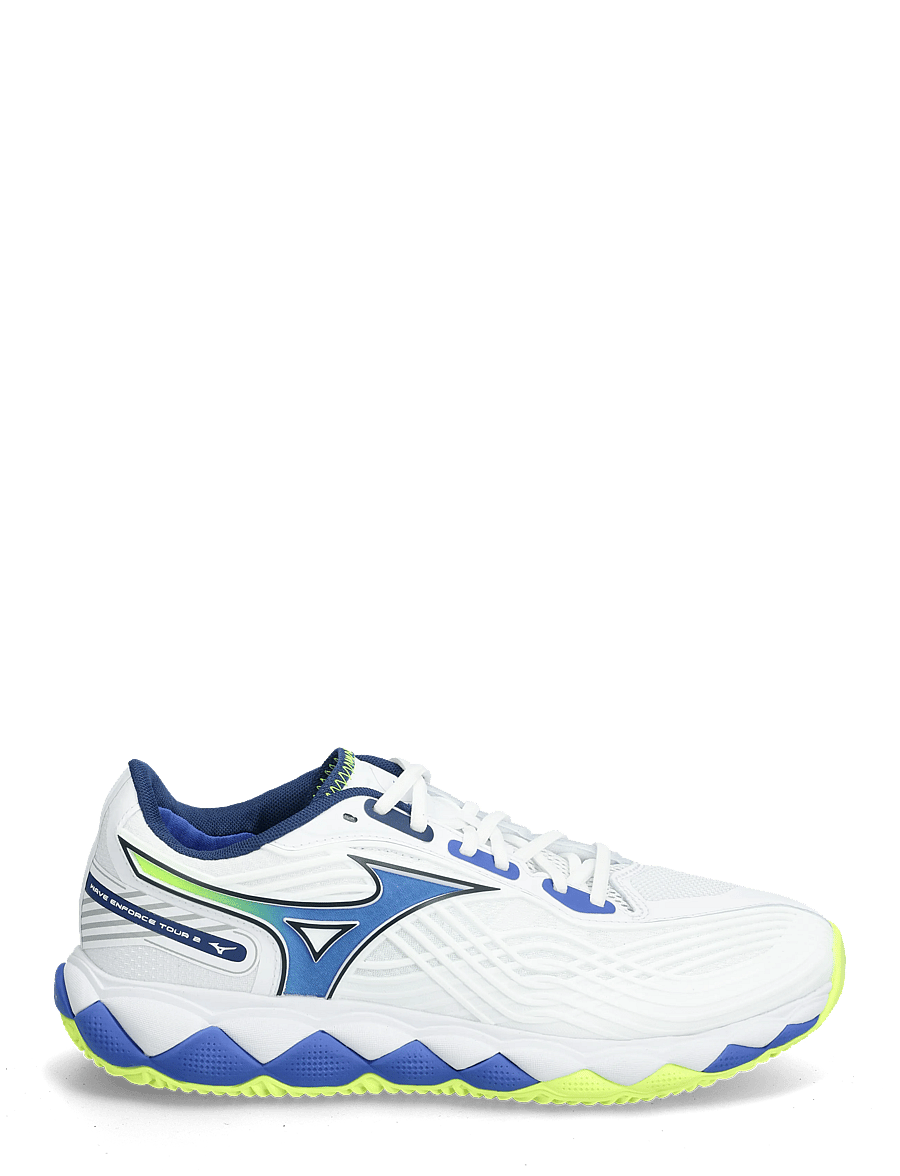Mizuno - WAVE ENFORCE TOUR 2 CC(U) - tennisskor - white/dazzling blue/lightning yellow - 1