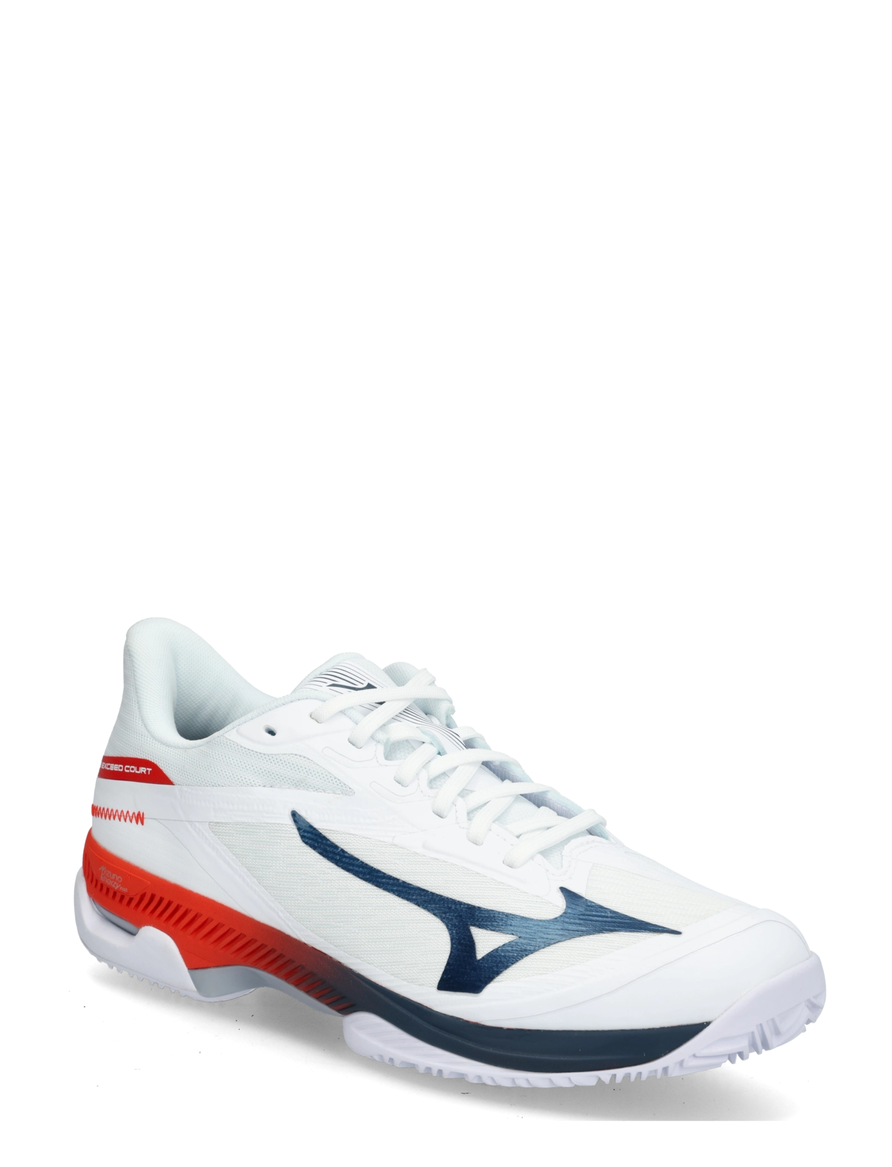 Mizuno WAVE EXCEED COURT CC(U) - Spordijalatsid - WHITE/INSIGNIA BLUE/ORANGE.COM / white
