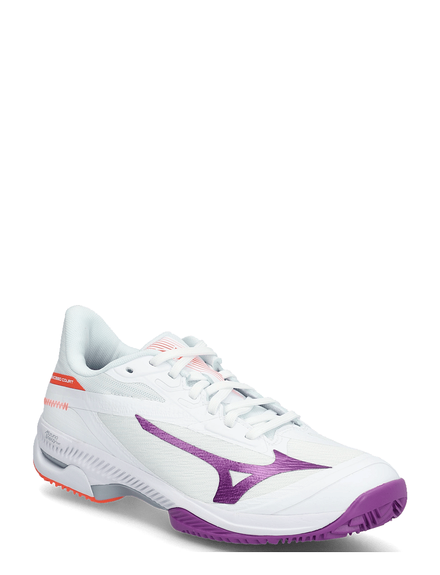 Mizuno - WAVE EXCEED COURT CC(W) - tennissko - white/dahlia/lava orange - 0