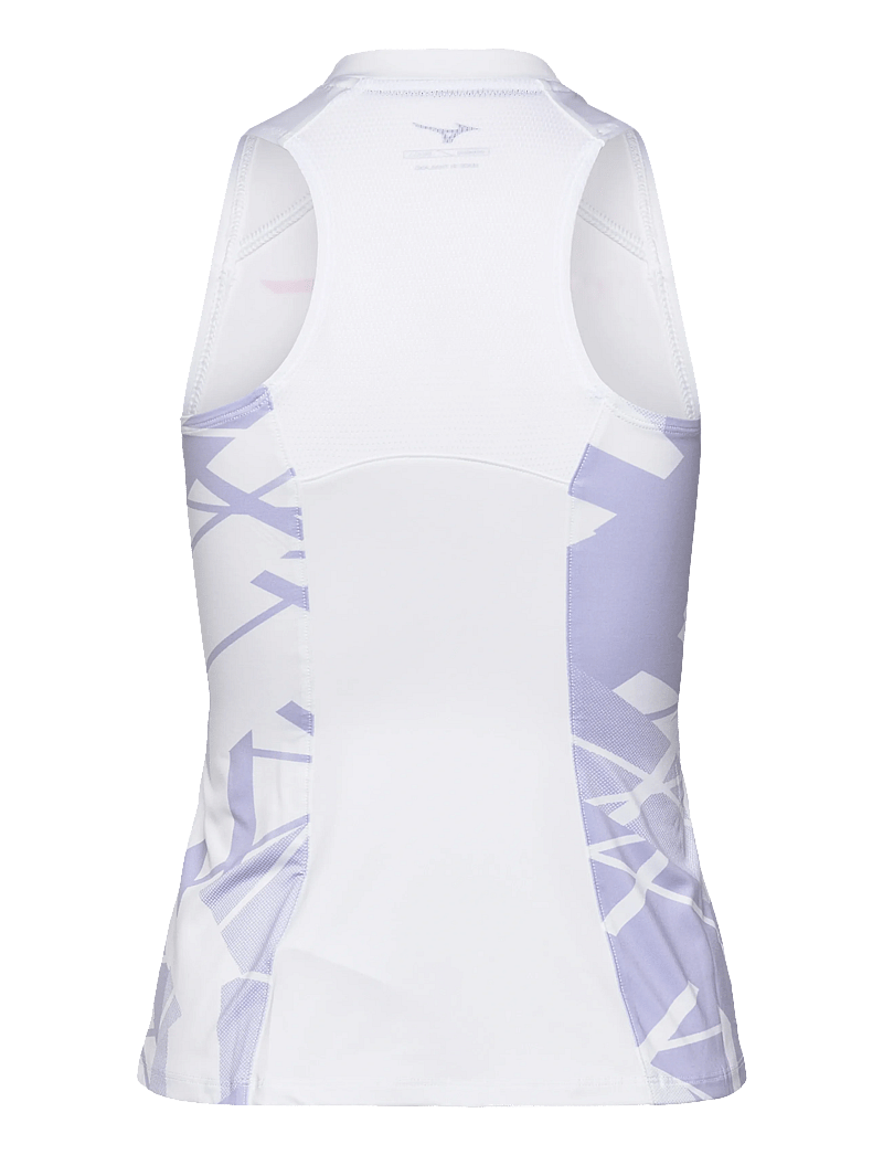 Mizuno - Daybreakers Printed Tank(W) - tank tops - white / icelandic blue - 1