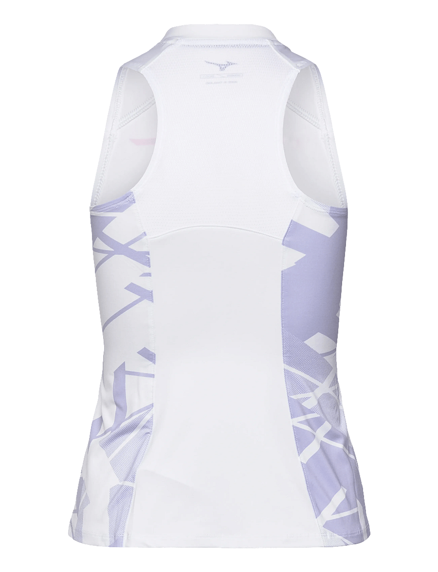 Mizuno - Daybreakers Printed Tank(W) - hlýrabolir - white / icelandic blue - 1
