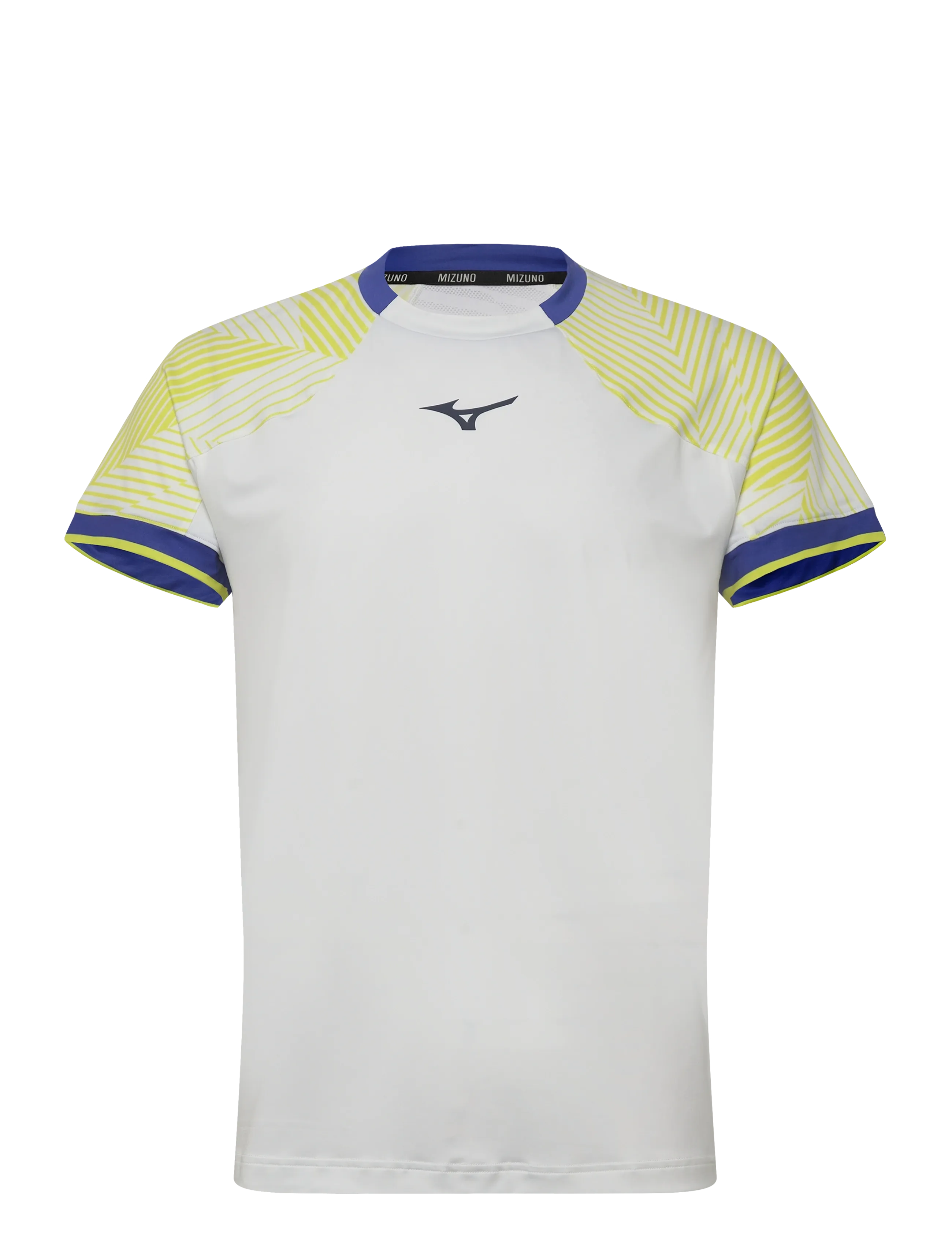Mizuno Short Sleeve Tee M - Vis alt - WHITE / YELLOW / white