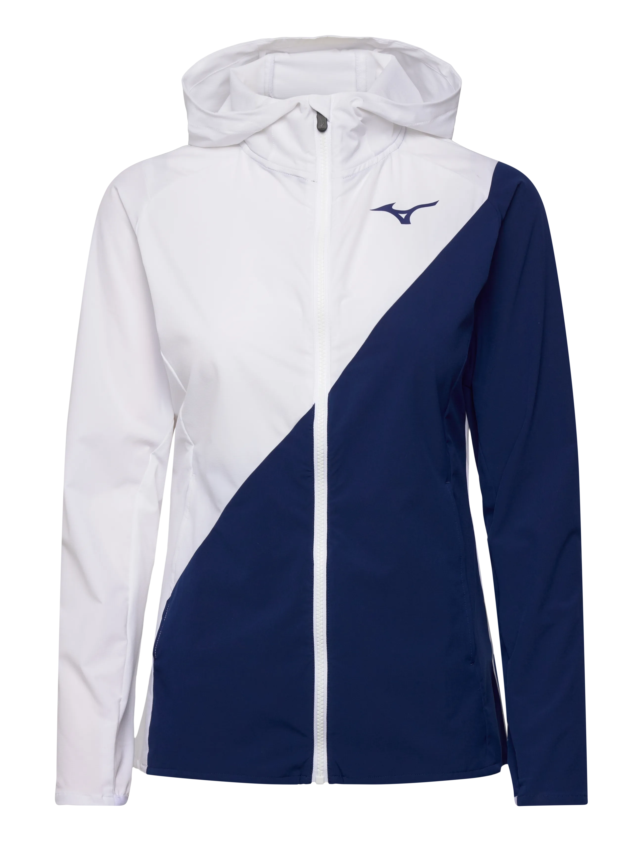 Mizuno Mugen Hooded Jacket (W) - Mizuno - WHITE / ESTATE BLUE / navy