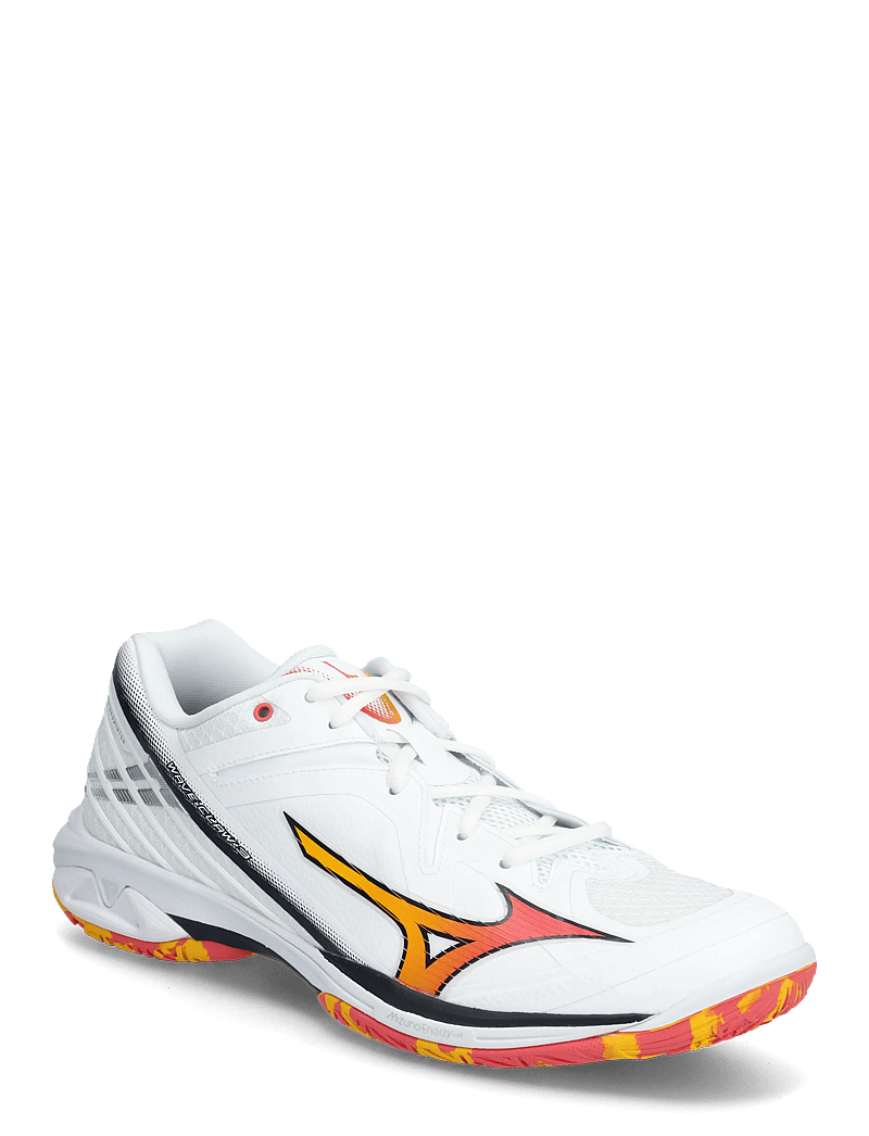 Mizuno - WAVE CLAW 3(U) - indoor sports shoes - white/citrus/calypso coral - 0
