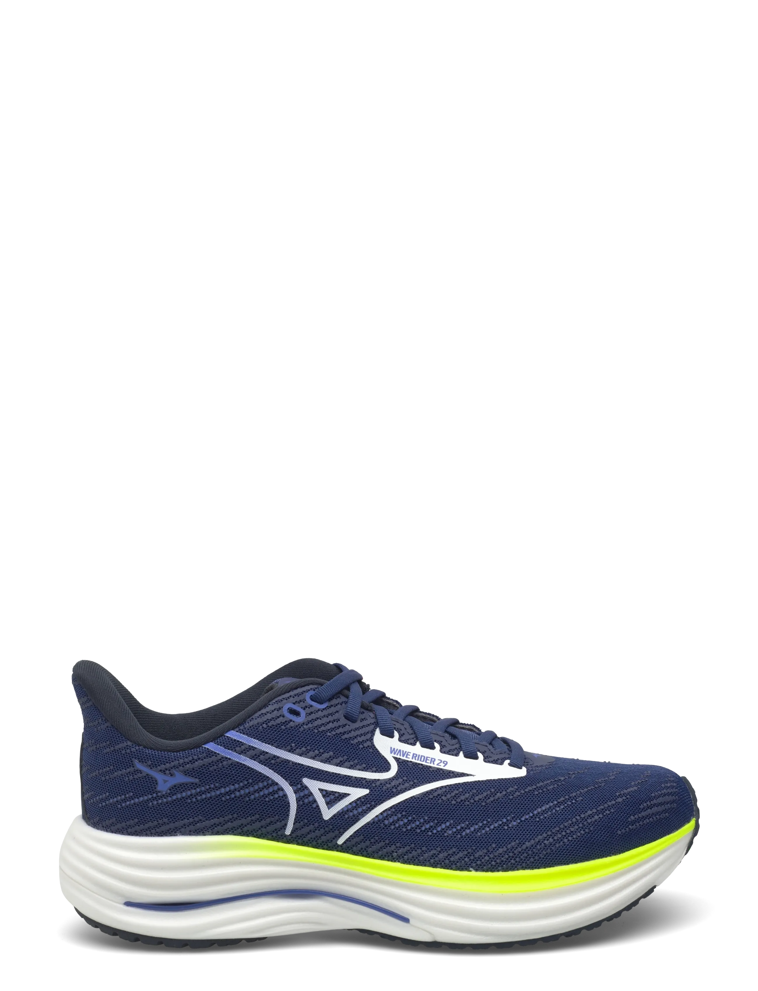 Mizuno - WAVE RIDER 29(M) - running shoes - estate blue/white/lightning yellow - 1