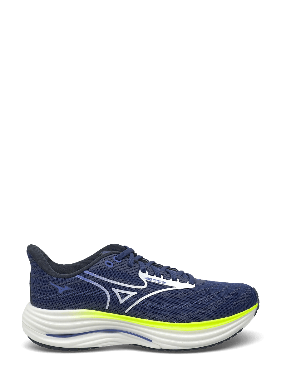 Mizuno - WAVE RIDER 29(M) - laufschuhe - estate blue/white/lightning yellow - 1