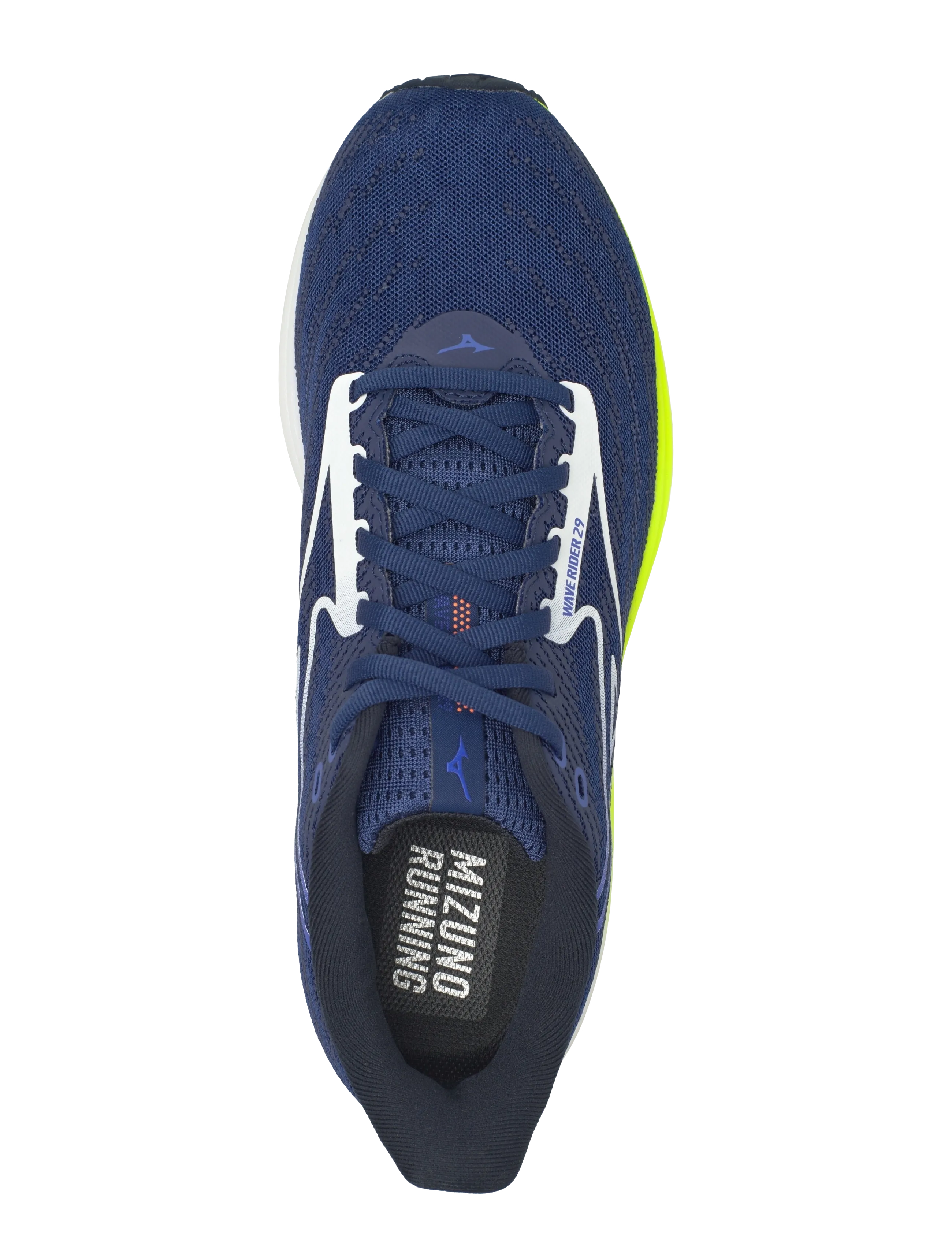 Mizuno - WAVE RIDER 29(M) - running shoes - estate blue/white/lightning yellow - 3