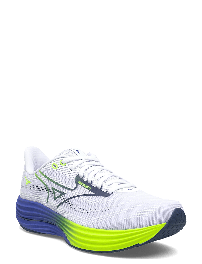 Mizuno - WAVE RIDER 29(M) - löparskor - white/estate blue/lightning yellow - 0