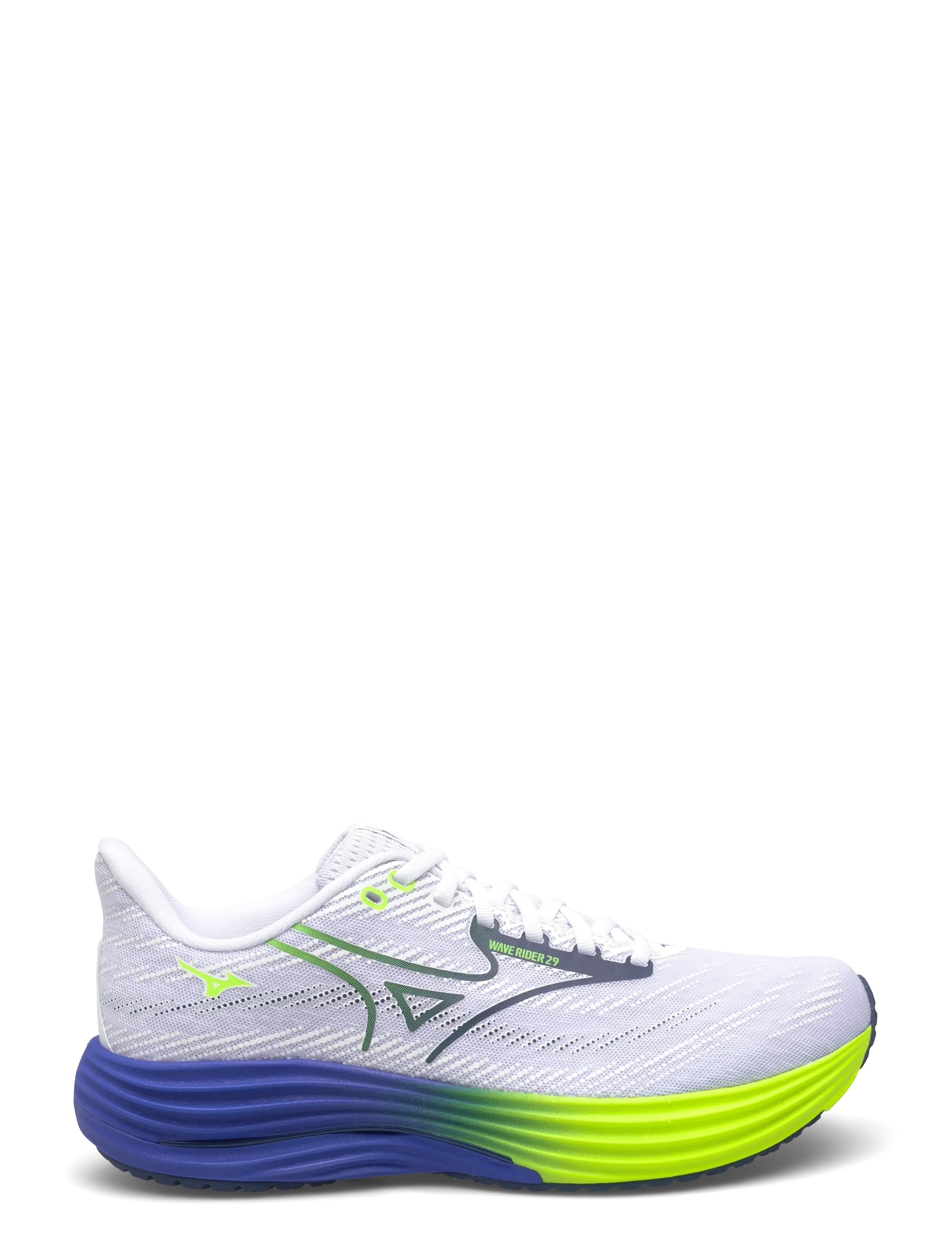 Mizuno - WAVE RIDER 29(M) - løbesko - white/estate blue/lightning yellow - 2
