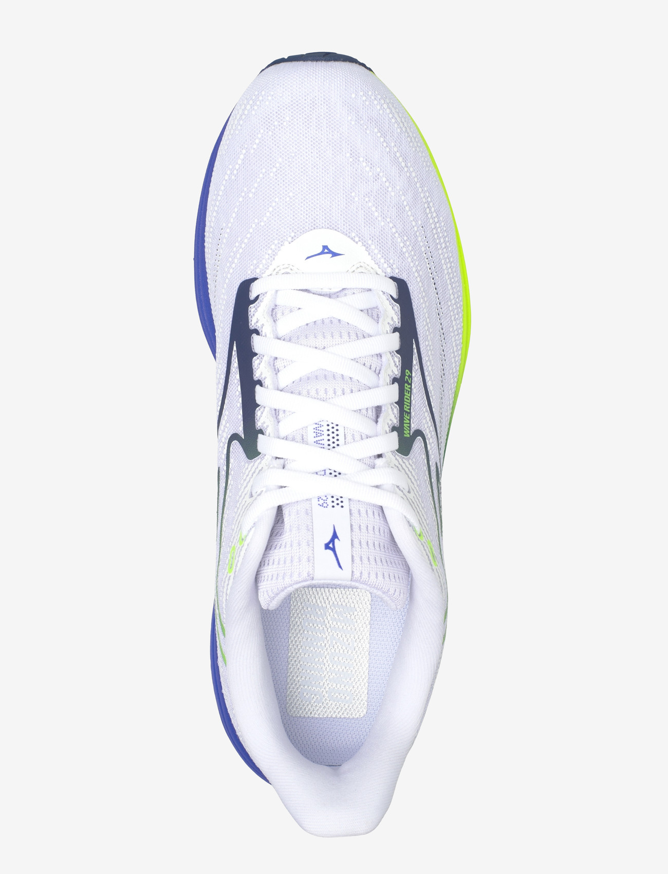 Mizuno - WAVE RIDER 29(M) - löparskor - white/estate blue/lightning yellow - 3
