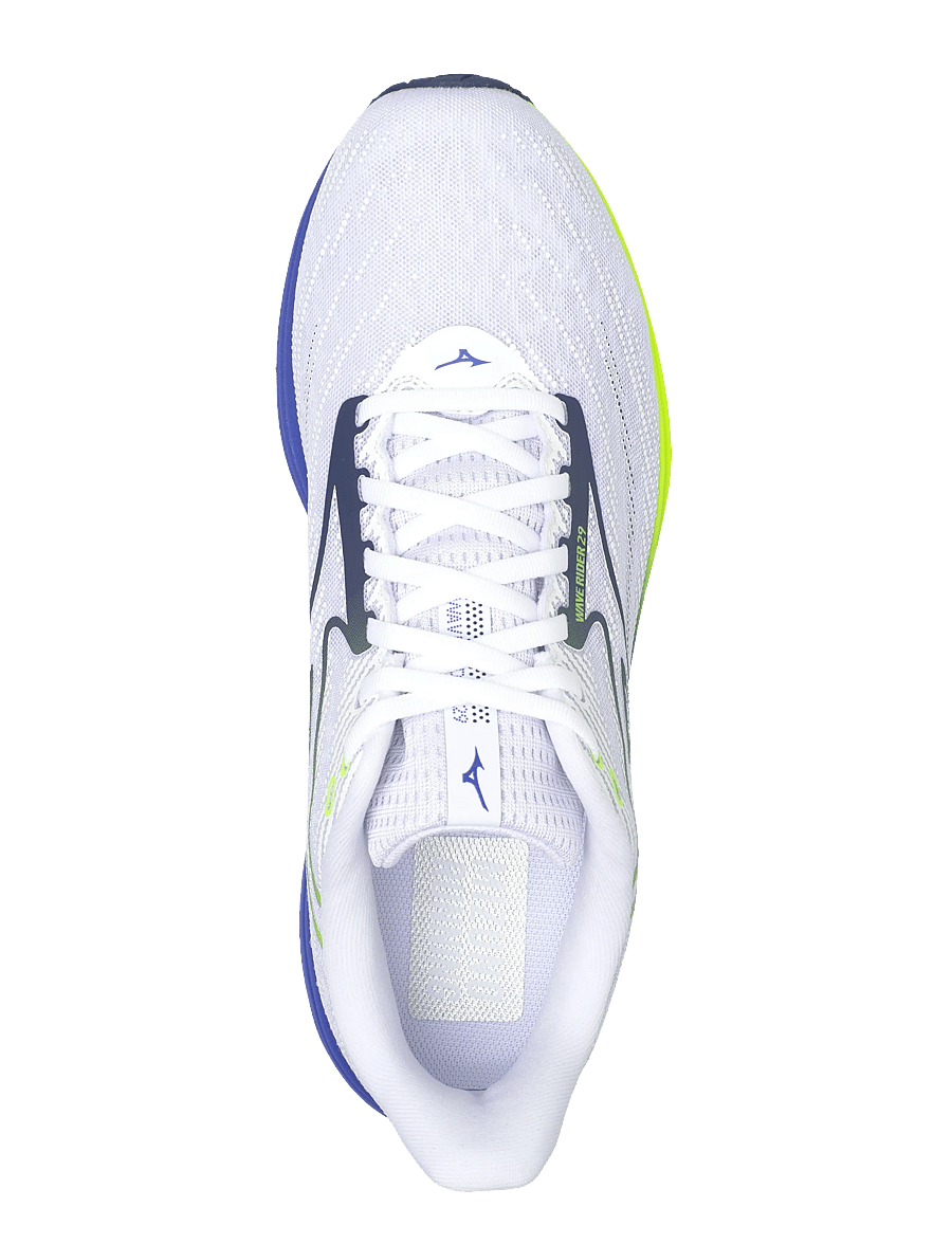 Mizuno - WAVE RIDER 29(M) - løbesko - white/estate blue/lightning yellow - 4