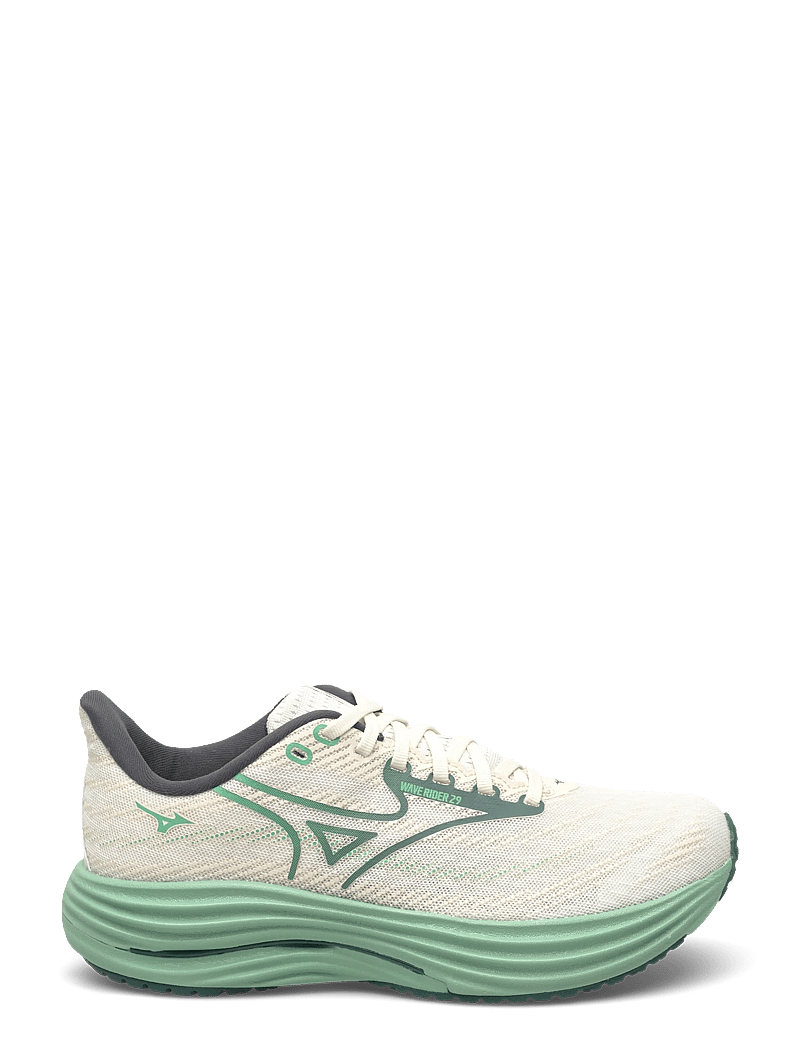 Mizuno - WAVE RIDER 29(M) - löparskor - snow white/bistro green/creme de menthe - 1
