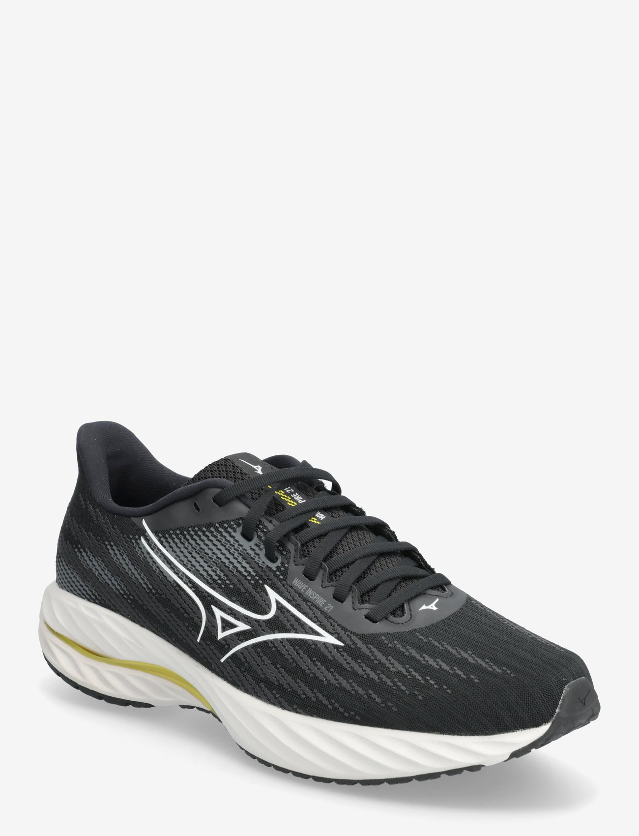 Mizuno - WAVE INSPIRE 21(M) - löparskor - black/white/vibrant yellow - 0