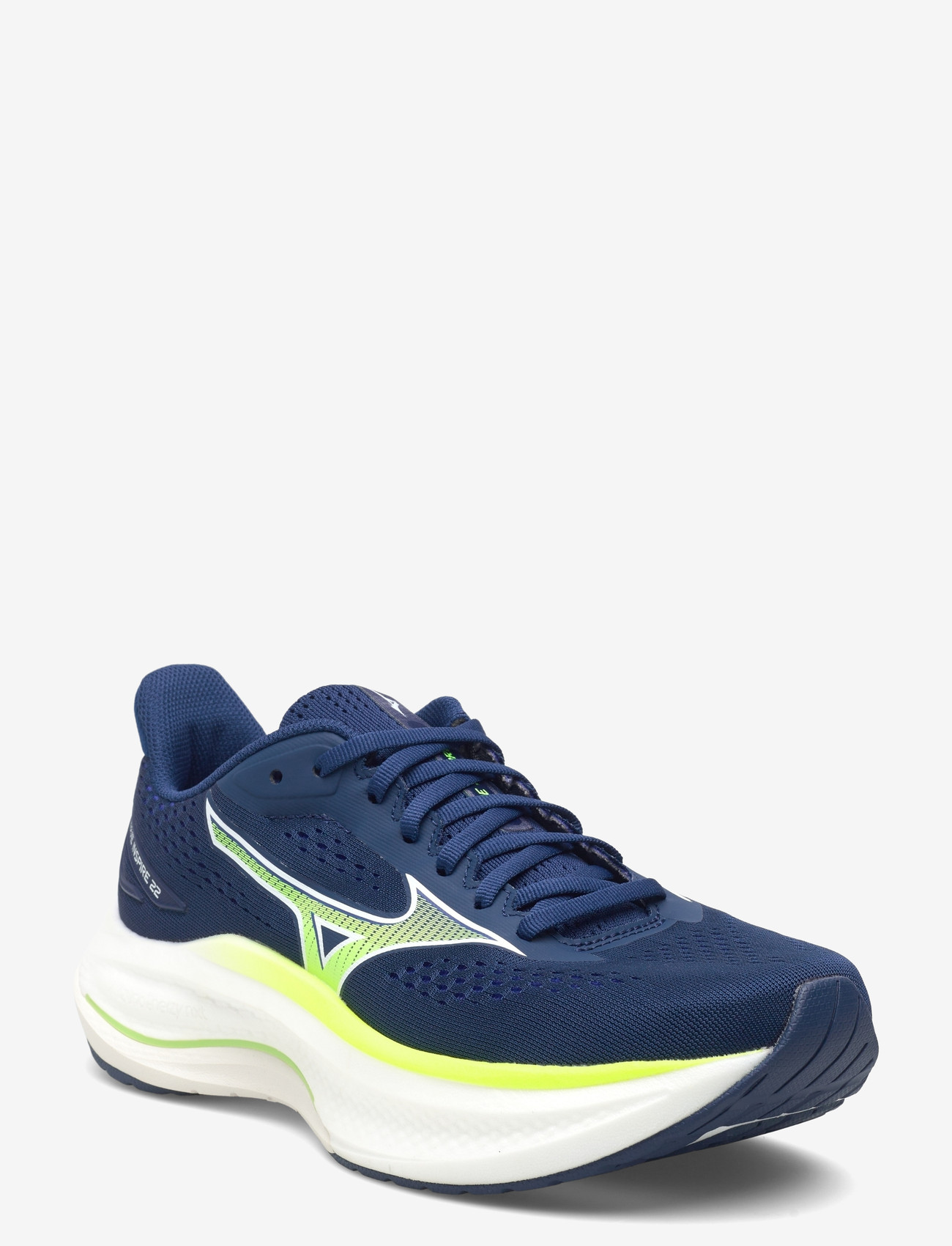 Mizuno - WAVE INSPIRE 22(M) - løbesko - estate blue/lightning yellow/lightning yellow - 1