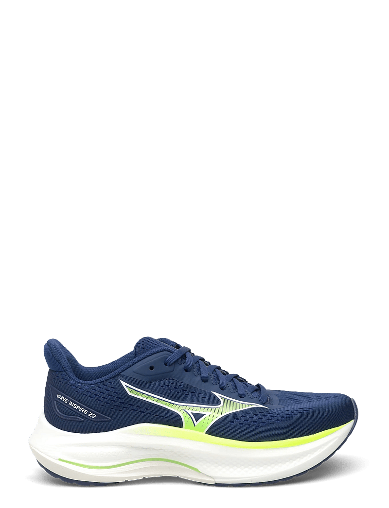Mizuno - WAVE INSPIRE 22(M) - løbesko - estate blue/lightning yellow/lightning yellow - 2