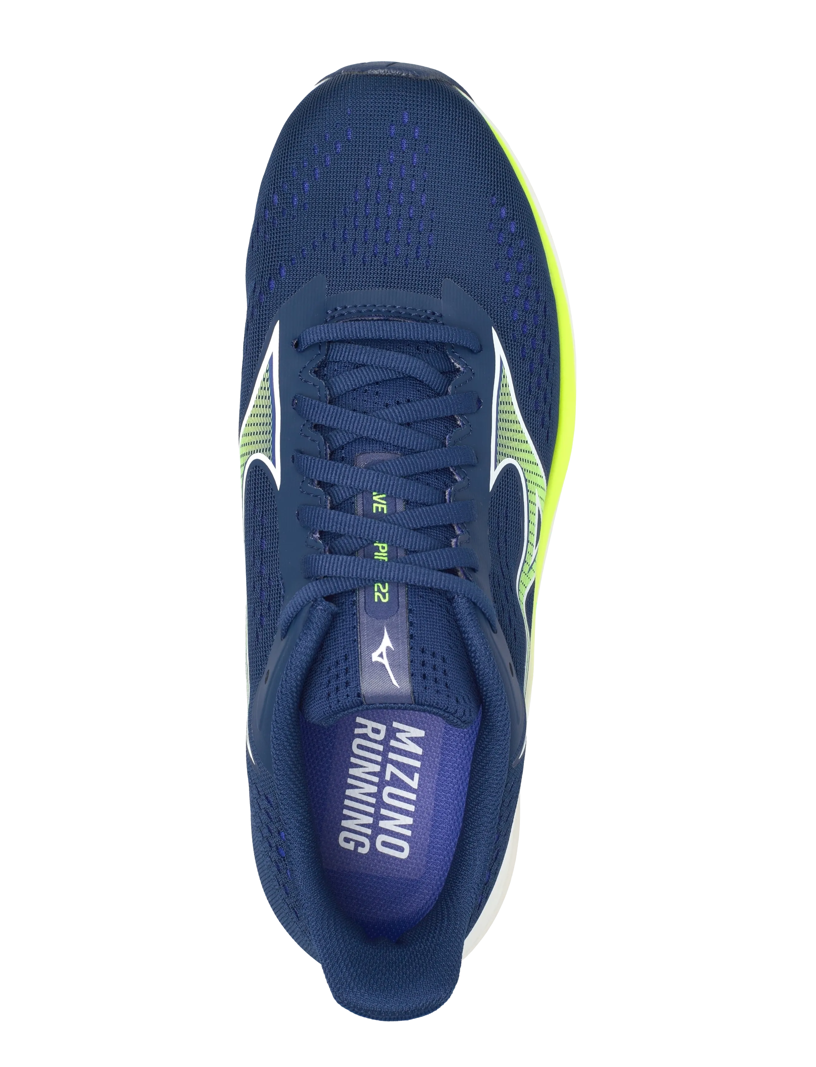 Mizuno - WAVE INSPIRE 22(M) - running shoes - estate blue/lightning yellow/lightning yellow - 4