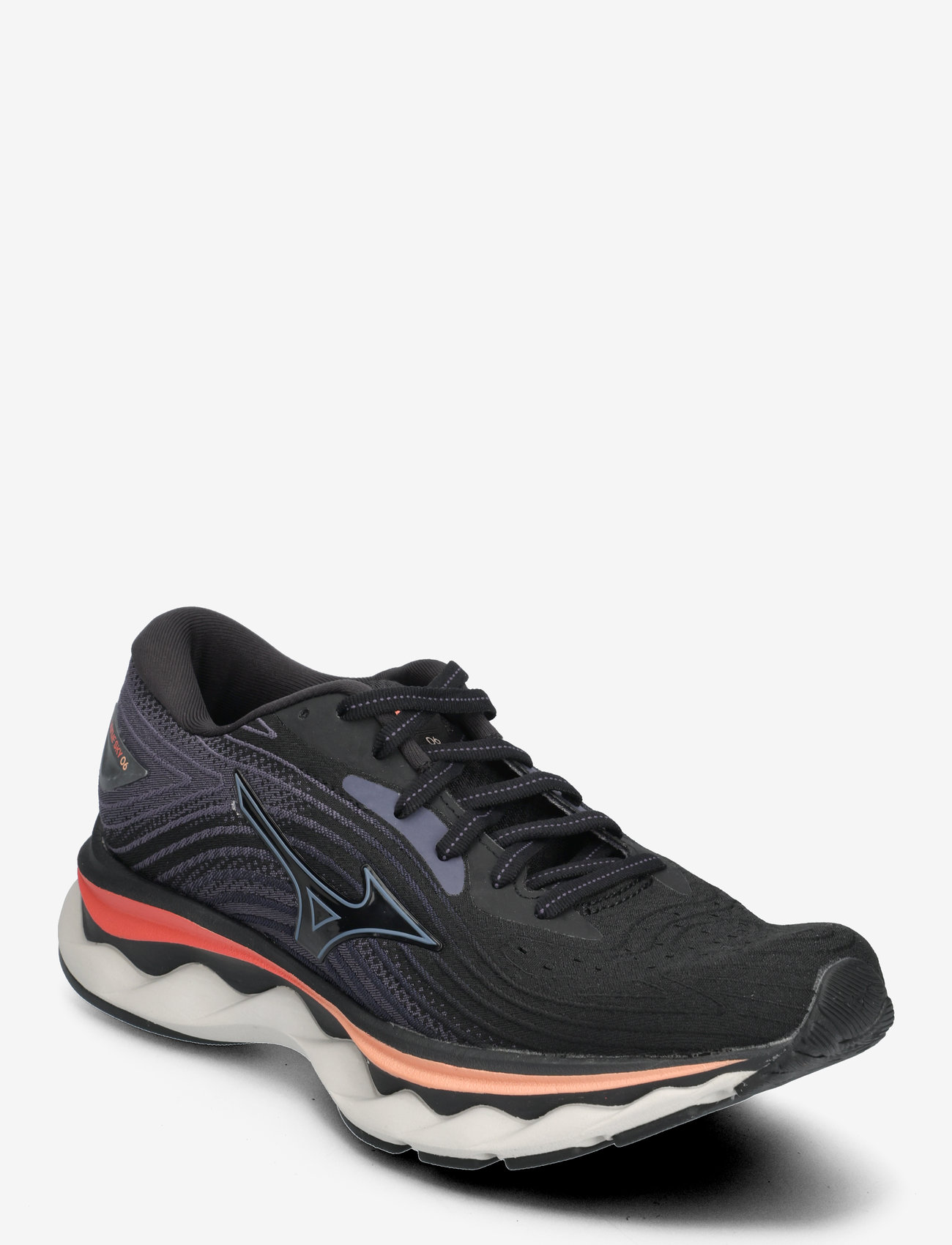 Mizuno - WAVE SKY 6(W) - blk/quicksilver/hotcoral - 0