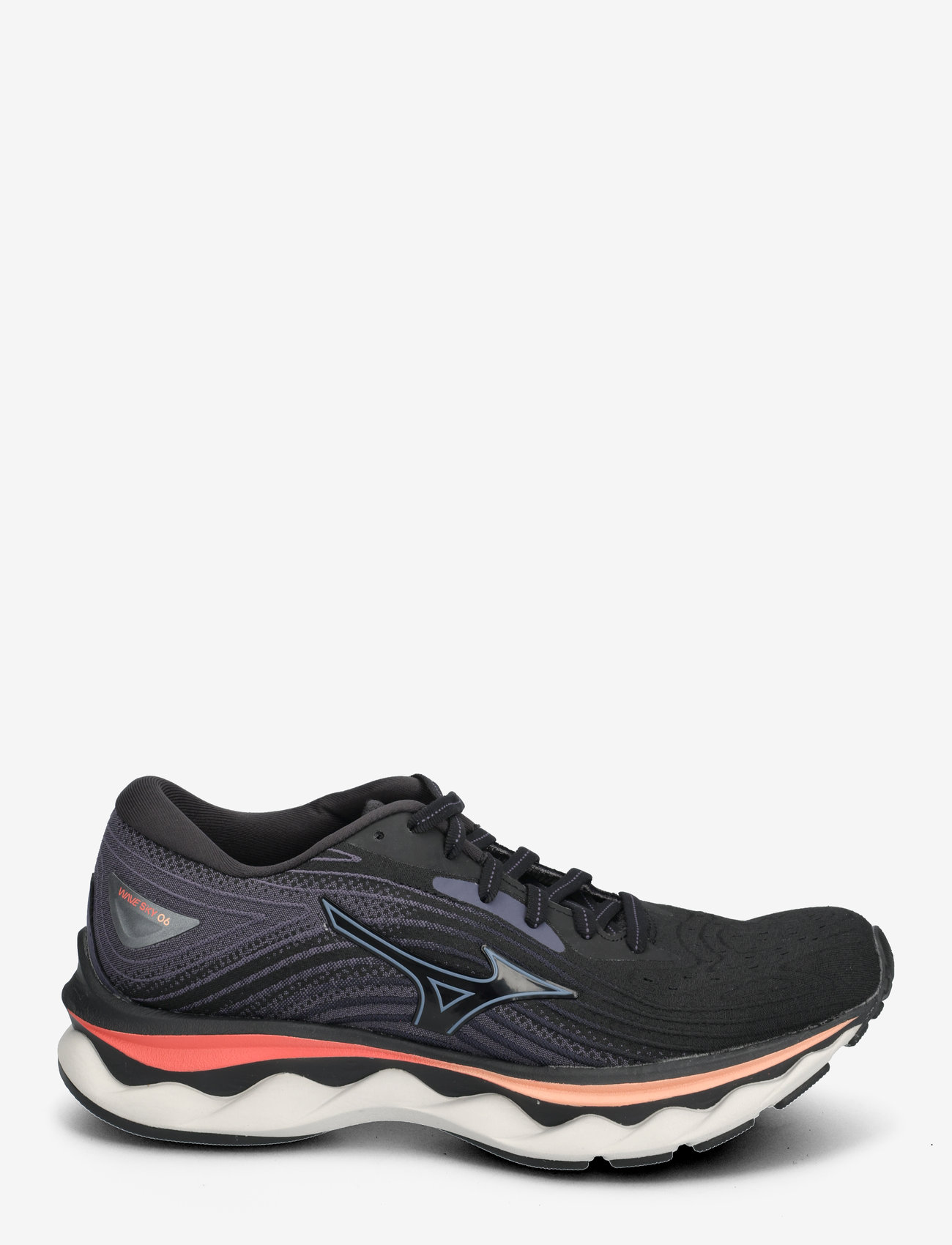 Mizuno - WAVE SKY 6(W) - blk/quicksilver/hotcoral - 1