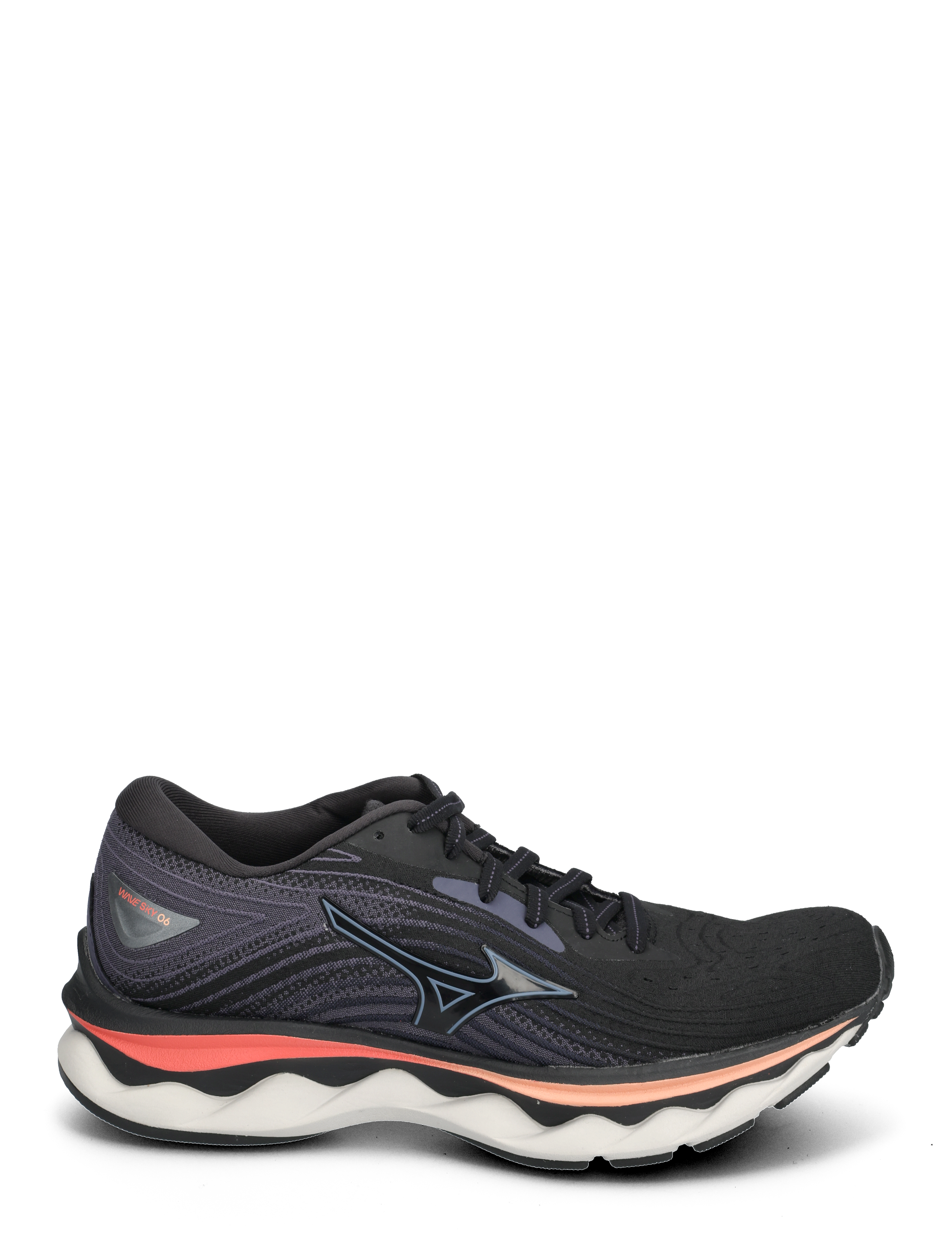 Mizuno - WAVE SKY 6(W) - blk/quicksilver/hotcoral - 1
