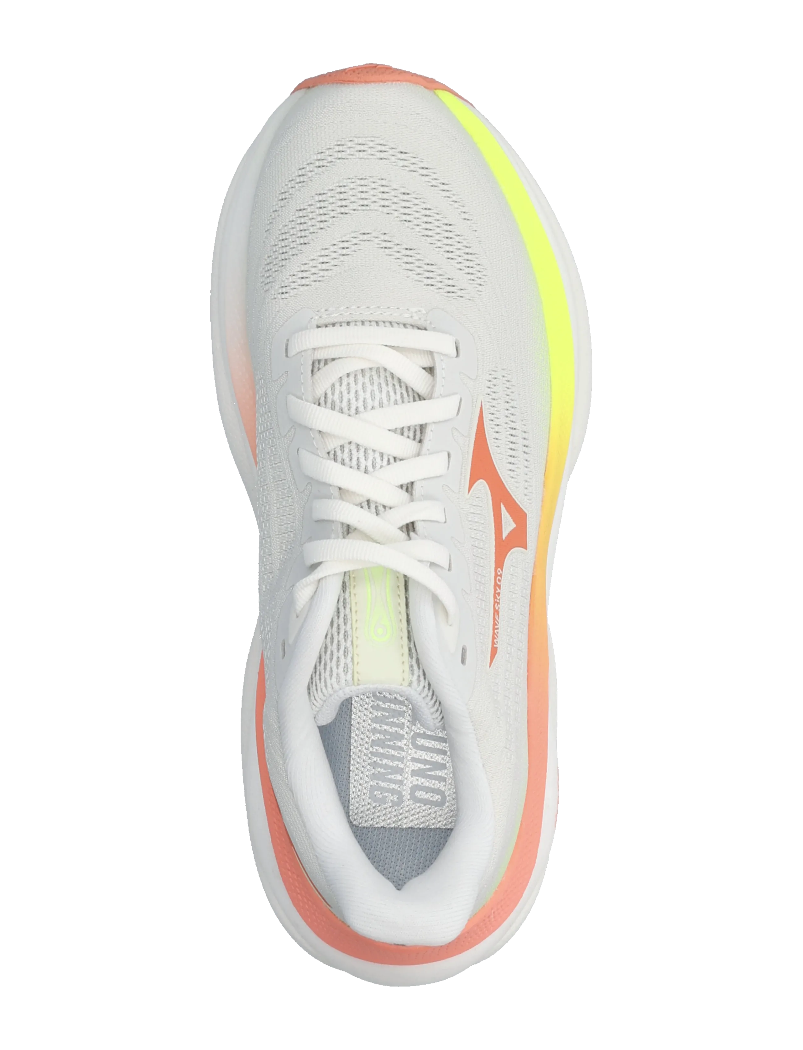 Mizuno - WAVE SKY 9(W) - løbesko - gf white/desert flower/lime pulp - 3