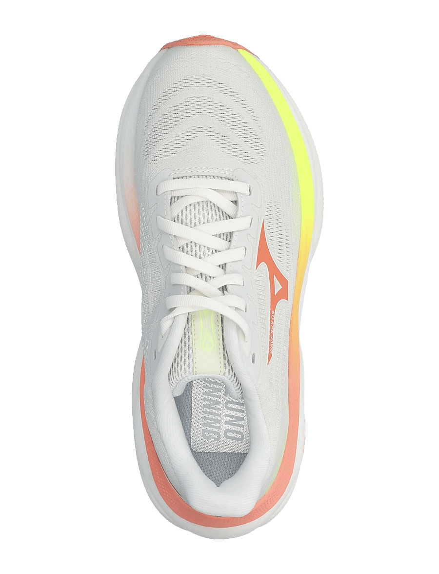 Mizuno - WAVE SKY 9(W) - løbesko - gf white/desert flower/lime pulp - 3