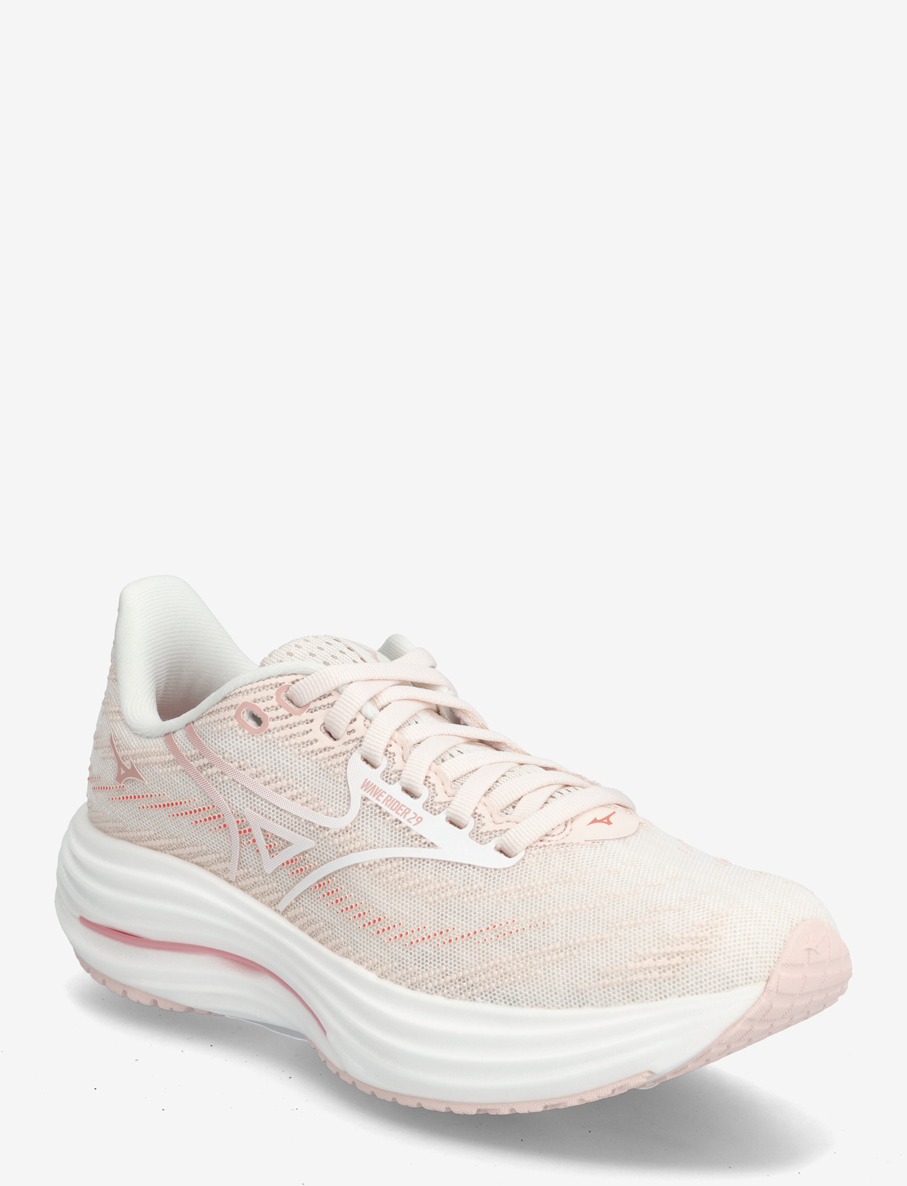 Mizuno - WAVE RIDER 29(W) - bėgimo bateliai - petal pink/white/pinkesque - 0