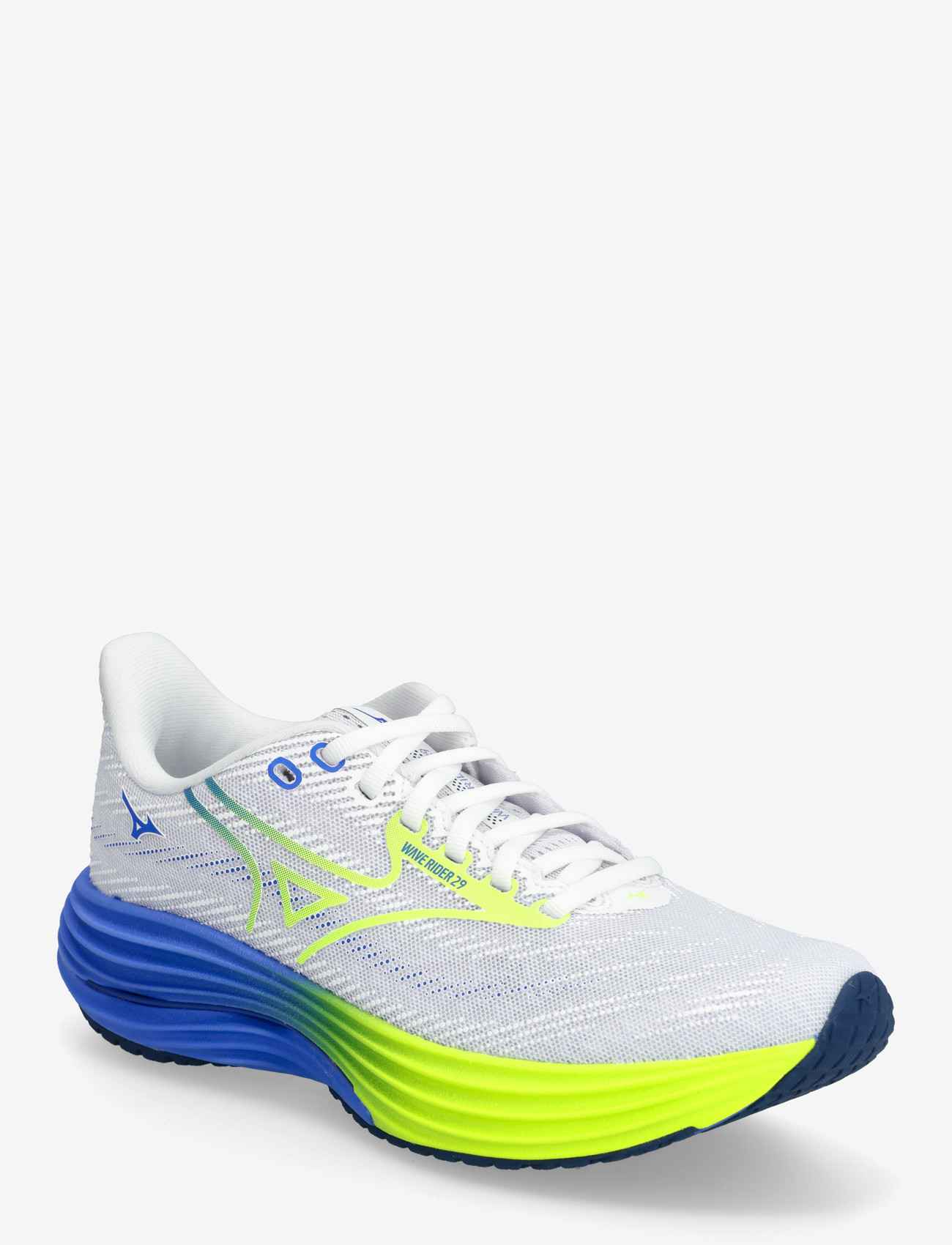 Mizuno - WAVE RIDER 29(W) - løbesko - white/lightning yellow/ultramarine - 1