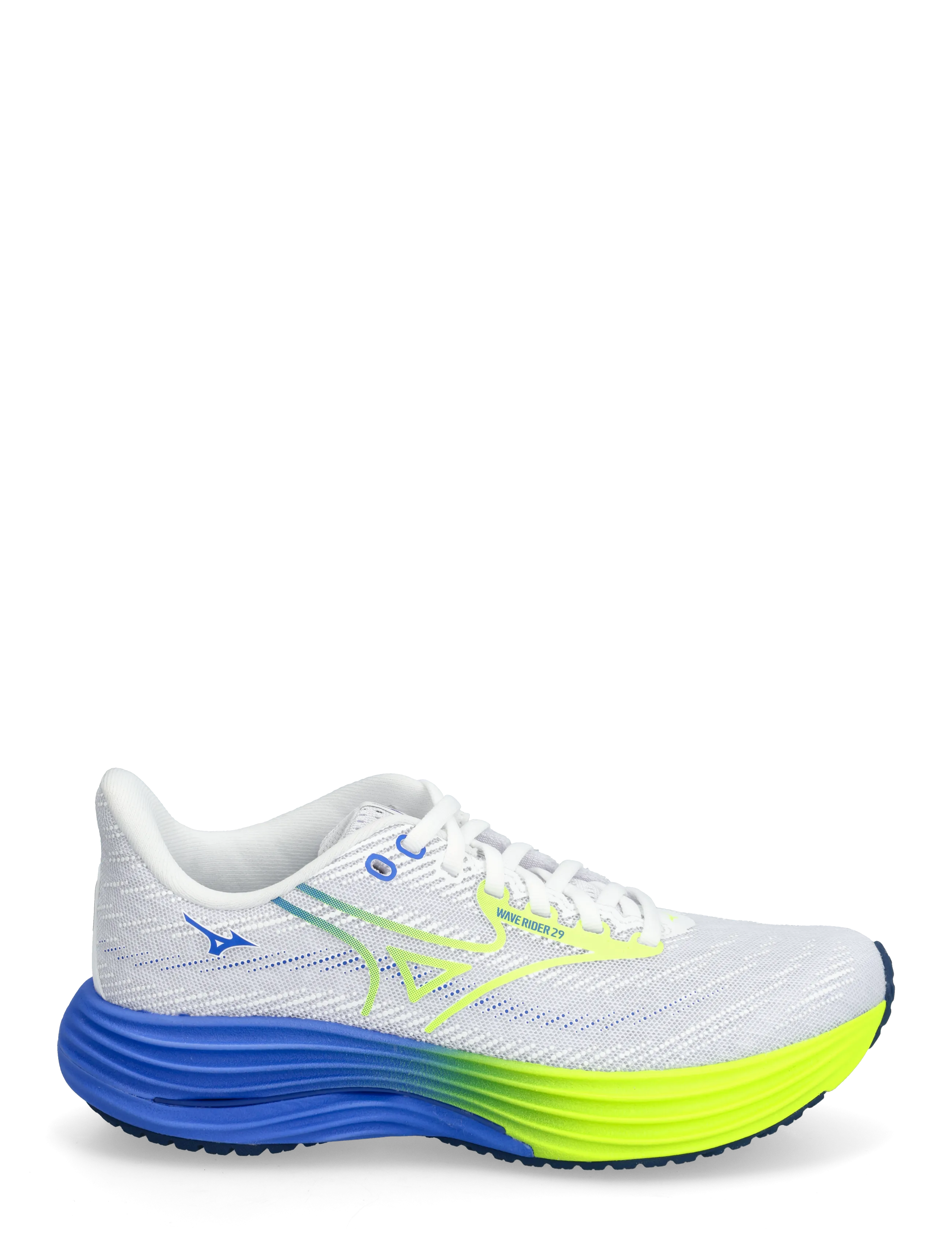 Mizuno - WAVE RIDER 29(W) - laufschuhe - white/lightning yellow/ultramarine - 2