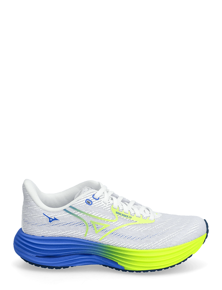 Mizuno - WAVE RIDER 29(W) - laufschuhe - white/lightning yellow/ultramarine - 2