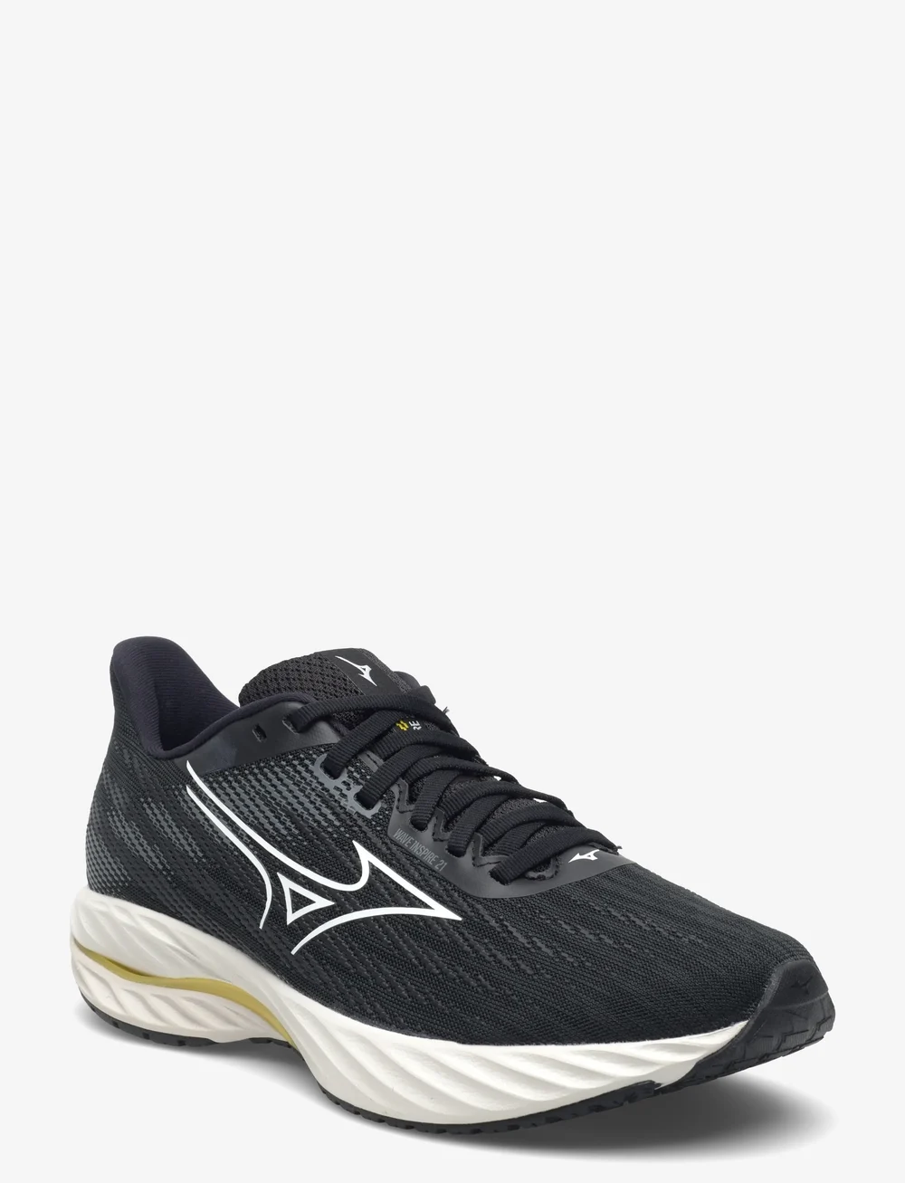 Mizuno - WAVE INSPIRE 21(W) - löparskor - black/white/vibrant yellow - 1