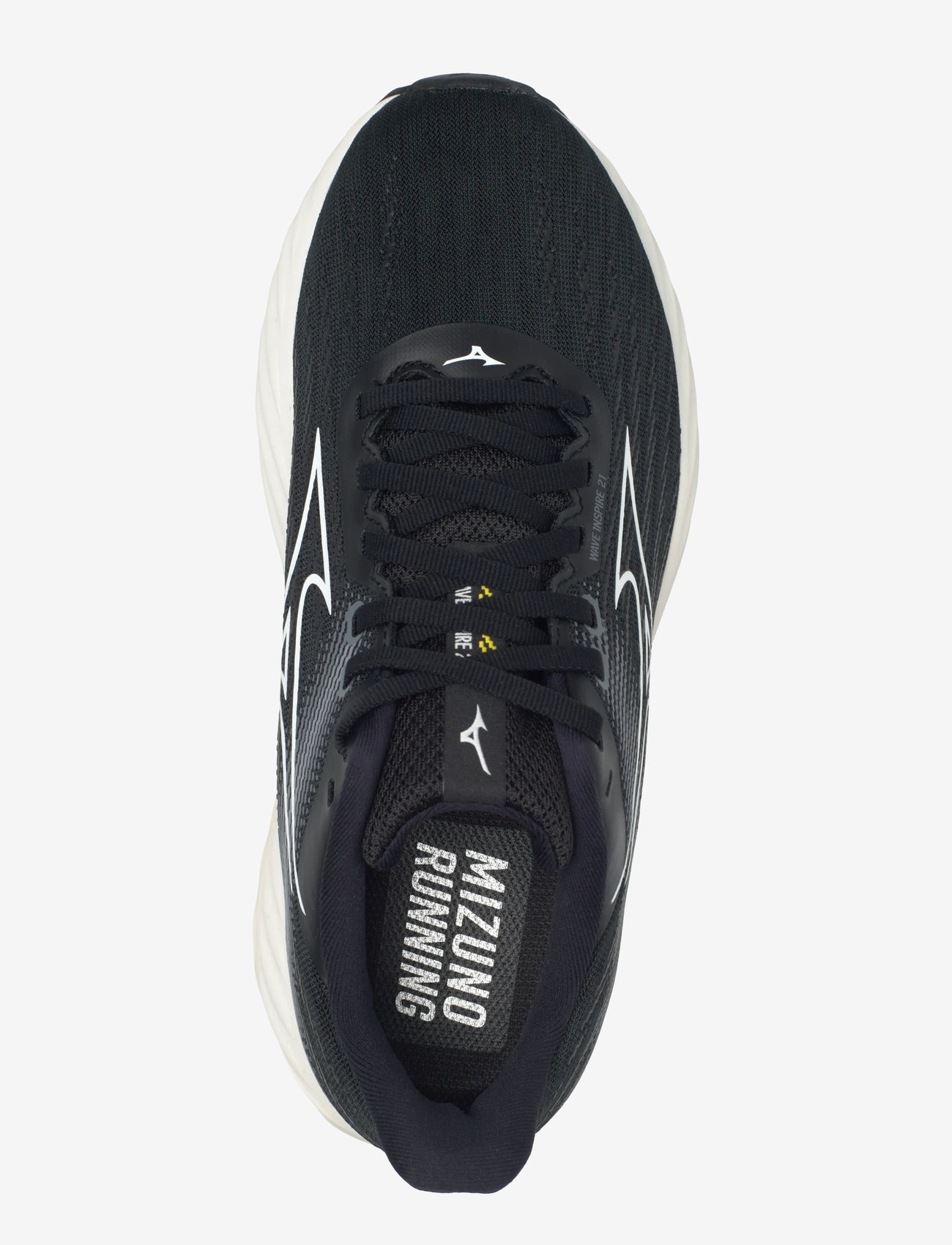 Mizuno - WAVE INSPIRE 21(W) - running shoes - black/white/vibrant yellow - 4