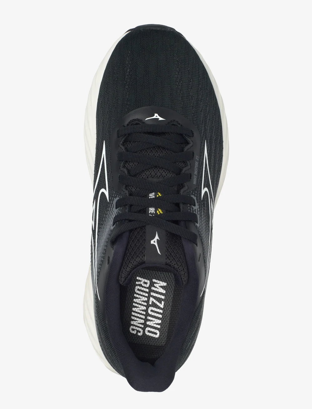 Mizuno - WAVE INSPIRE 21(W) - löparskor - black/white/vibrant yellow - 4