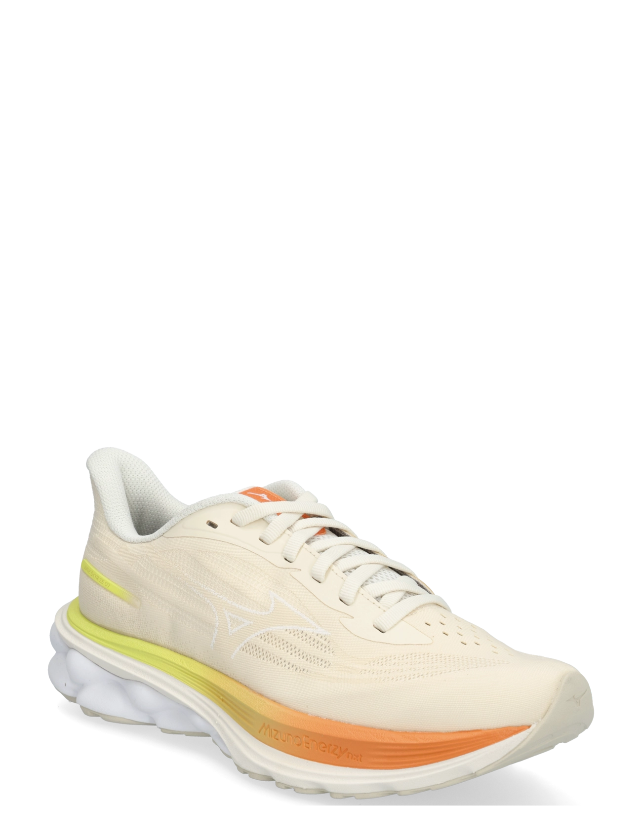 Mizuno WAVE SKYRISE 7(W) - Laufschuhe - PRISTINE/WHITE/AUTUMN SUNSET / cream