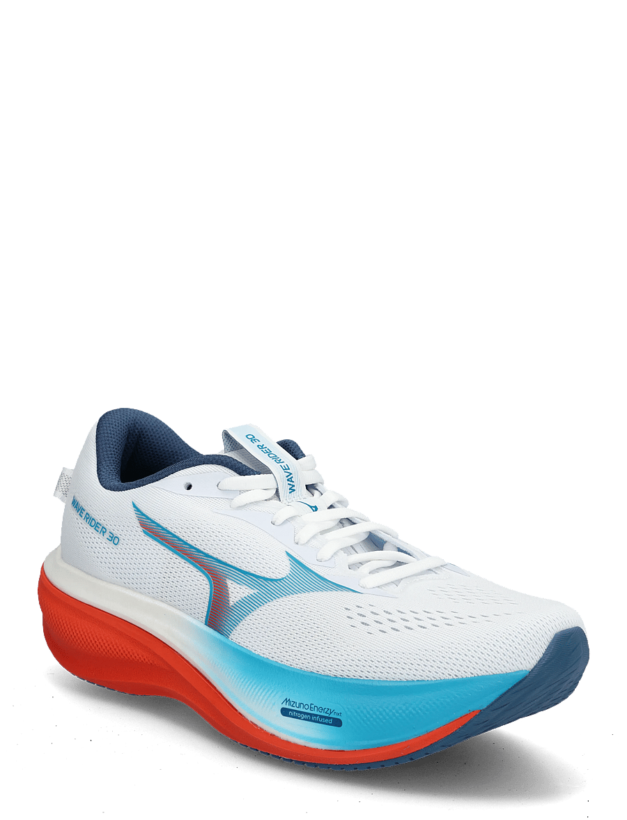 Mizuno - WAVE RIDER 30(M) - laufschuhe - white/blue jewel/orange.com - 0