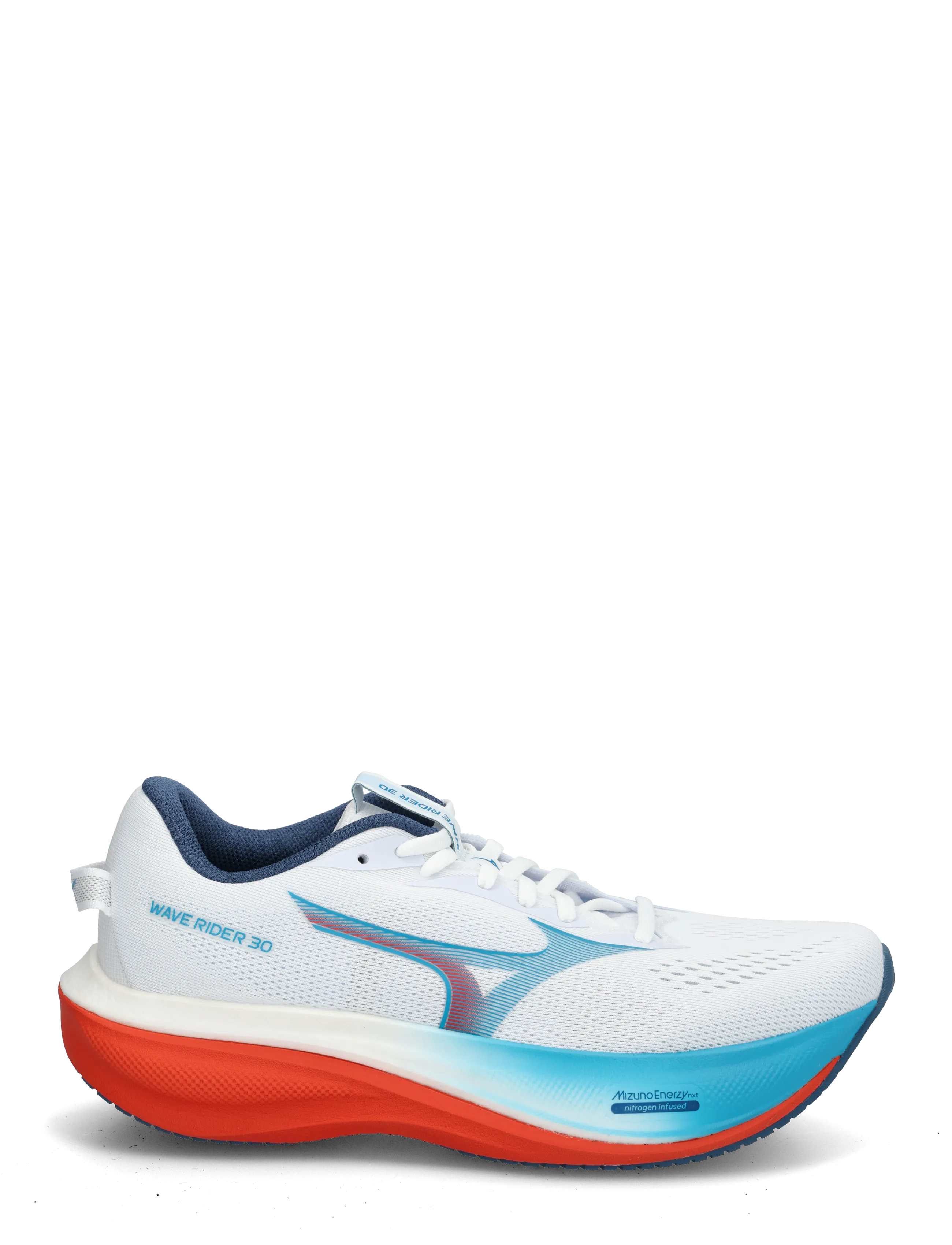 Mizuno - WAVE RIDER 30(M) - laufschuhe - white/blue jewel/orange.com - 2