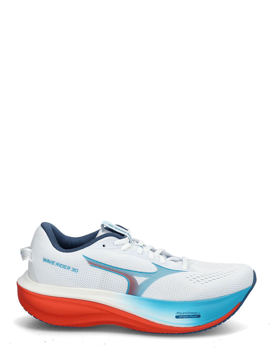 Mizuno - WAVE RIDER 30(M) - laufschuhe - white/blue jewel/orange.com - 2