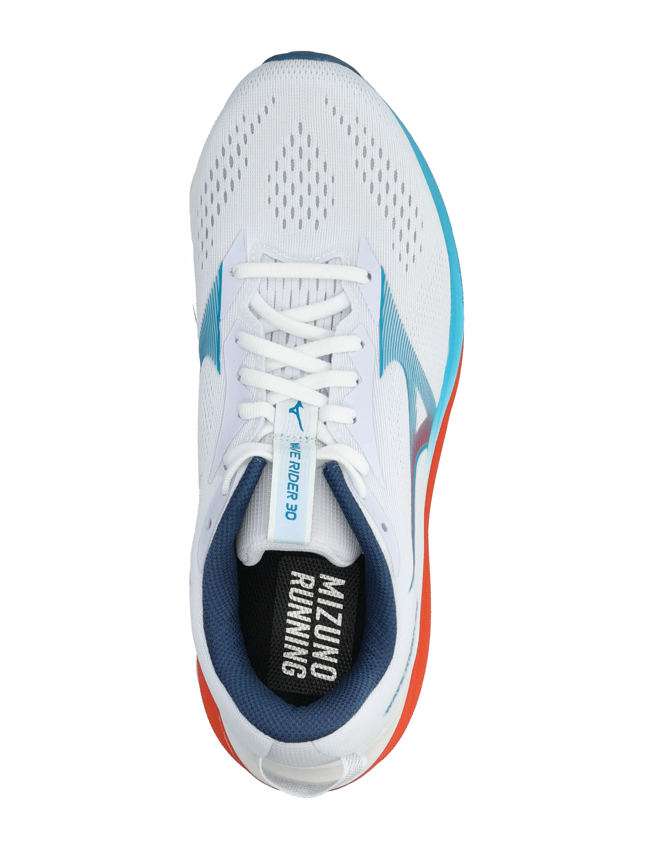 Mizuno - WAVE RIDER 30(M) - laufschuhe - white/blue jewel/orange.com - 3